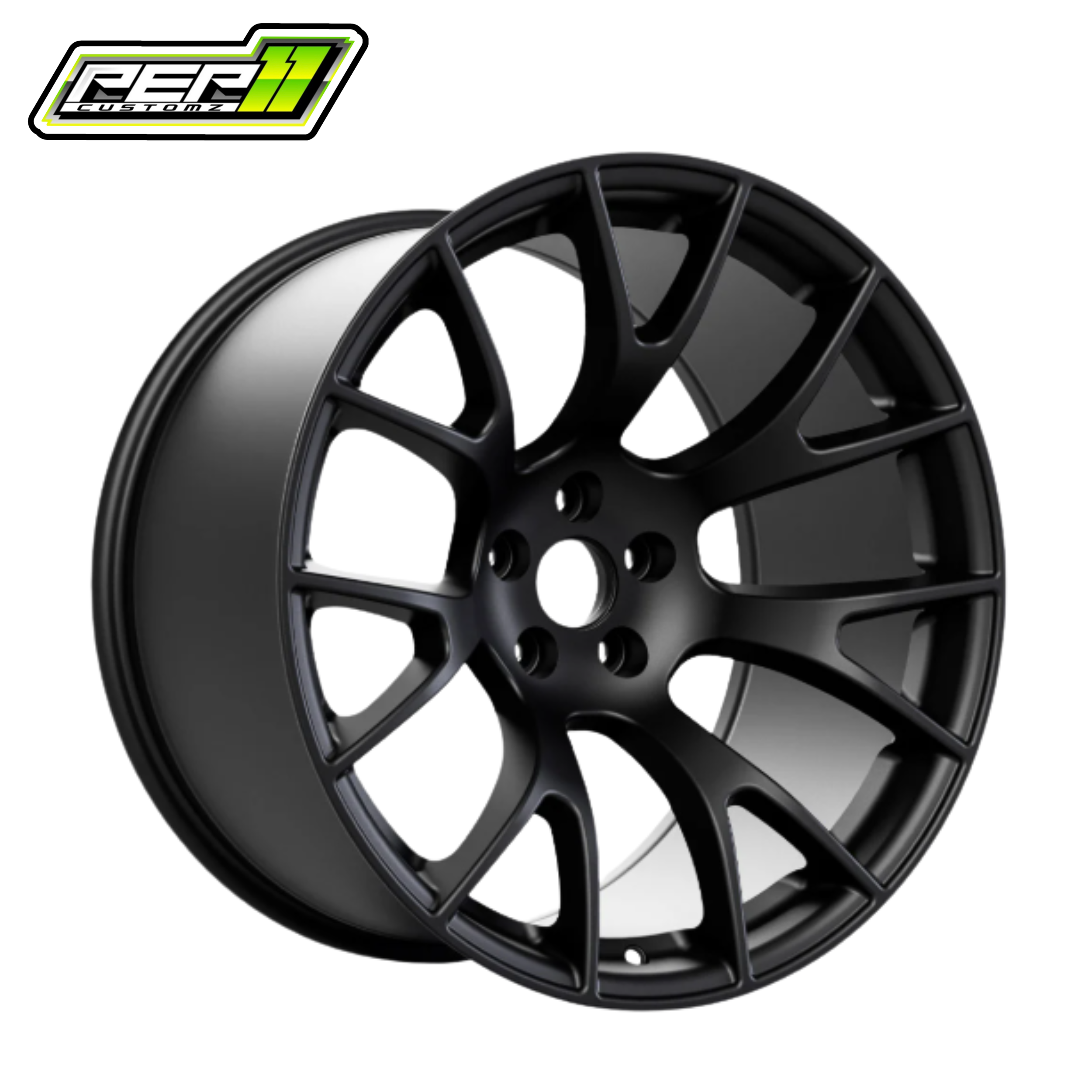 Jeep/Durango Widebody Hellcat Style Matte Rims (20"x11") -6 Offset