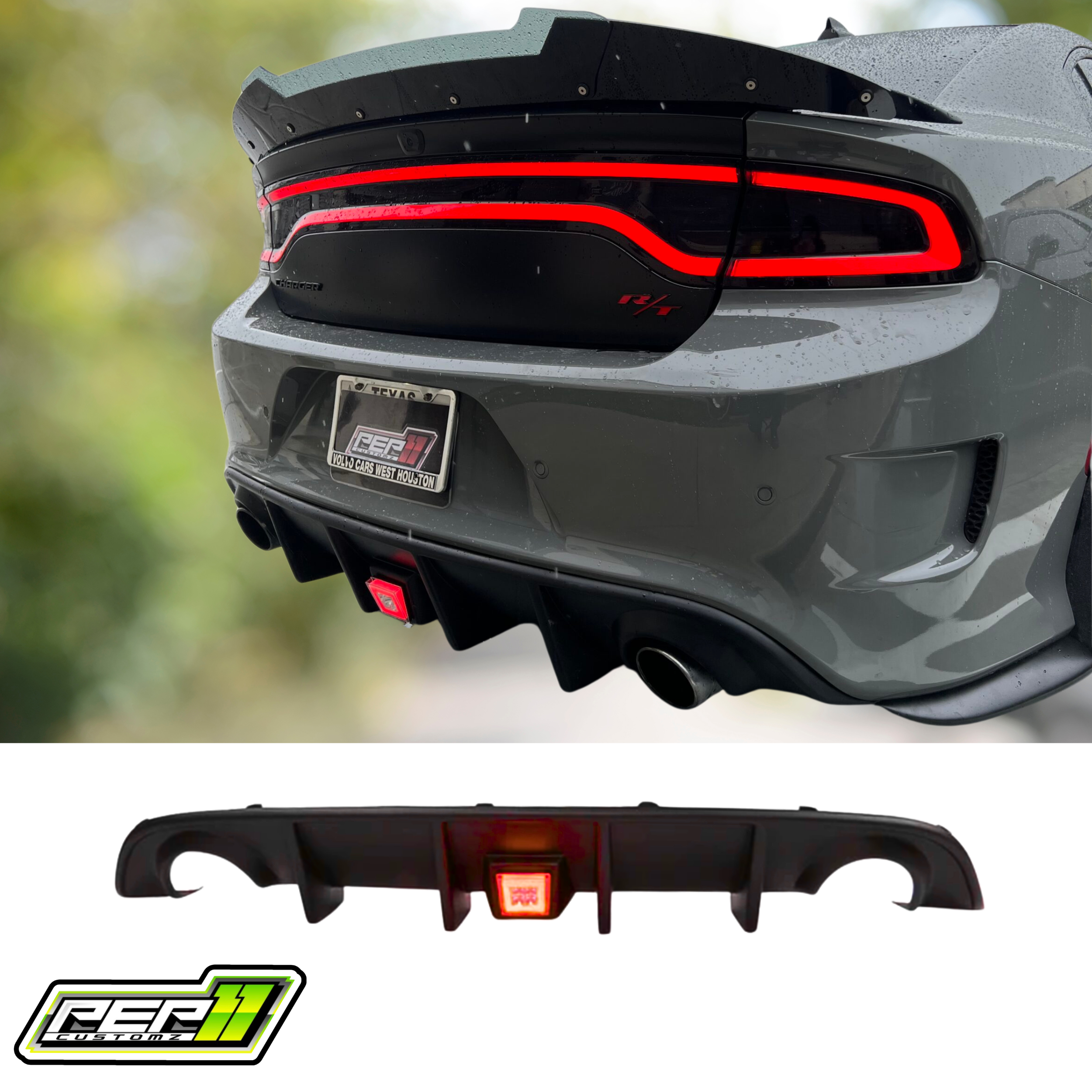 Dodge Charger Rear Diffuser w/ Brake Light - Slim Body Fit