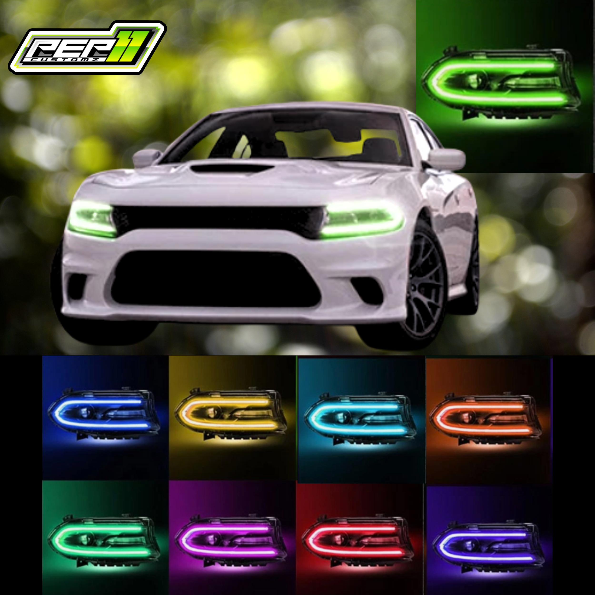 Dodge Charger RGB Color Change Headlights (Non Flow)