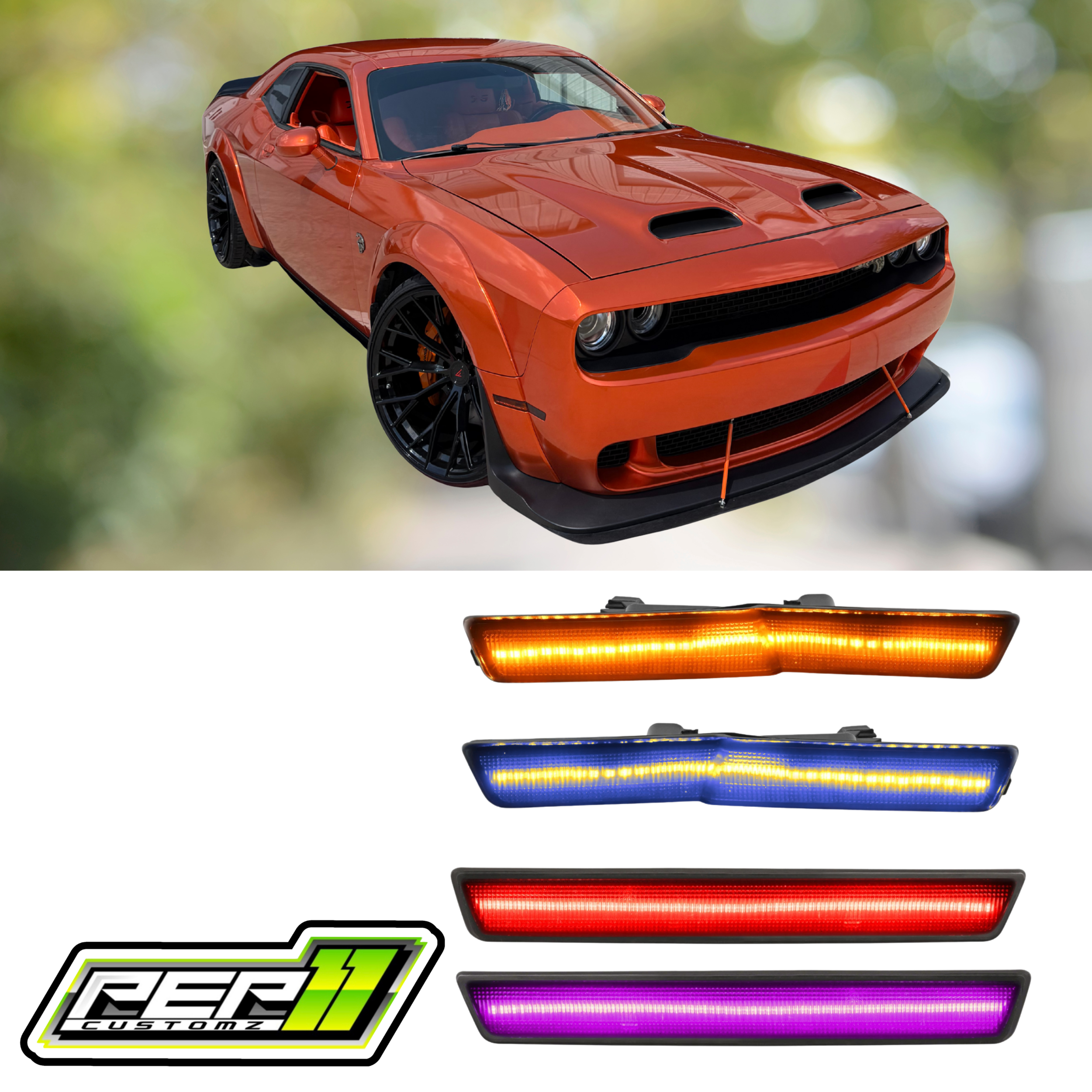Dodge Challenger Wide Body Fit RGB Side Marker Reflectors