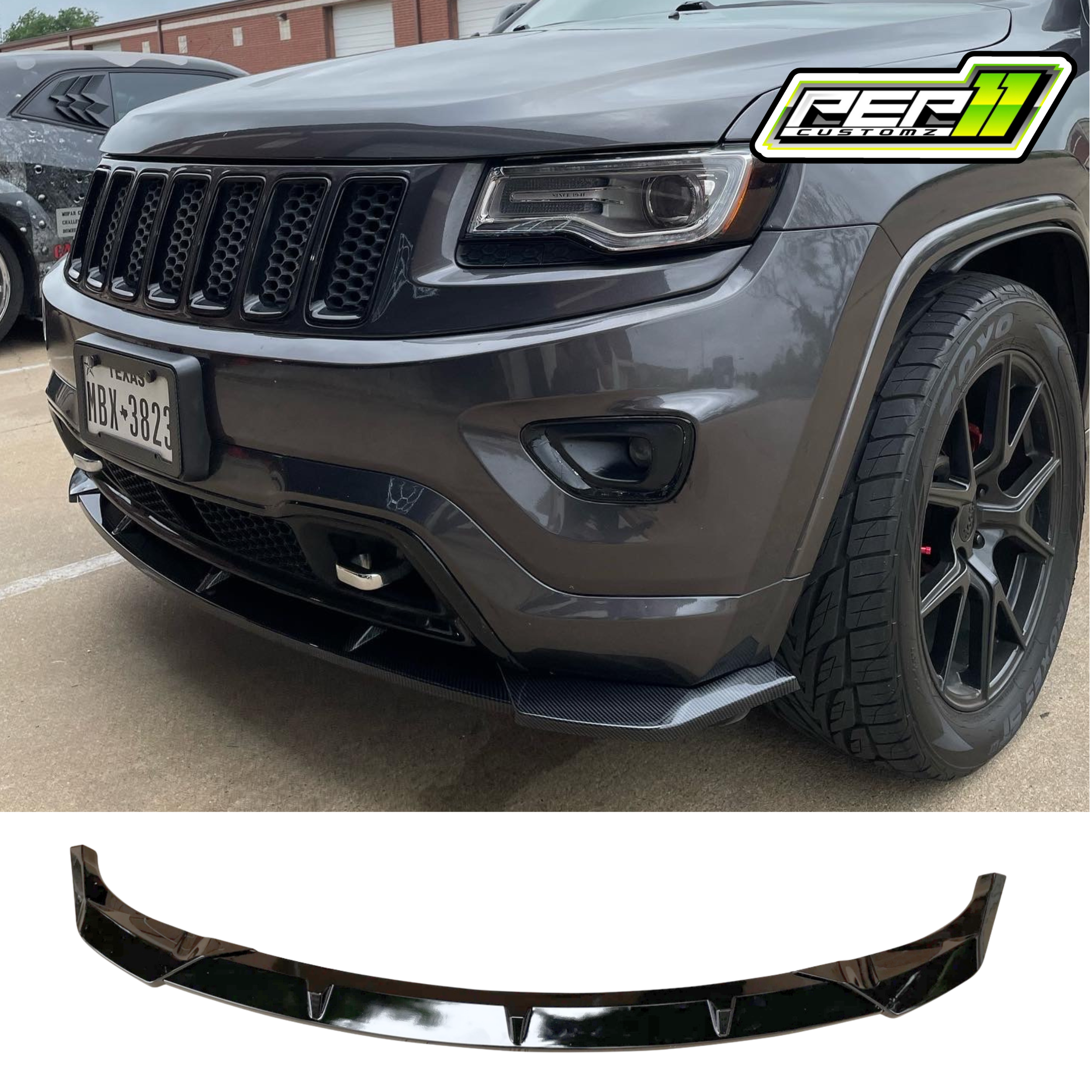 Jeep Grand Cherokee Gloss Front Lip (fits non trackhawk bumper)