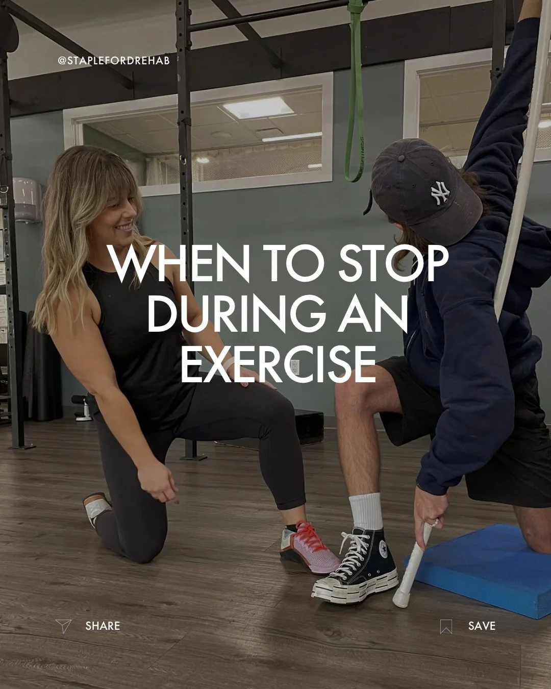 If an exercise hurts, it doesn&rsquo;t automatically mean you&rsquo;re doing damage.
But it does mean it&rsquo;s time to pause and assess.
&nbsp;
Pain is a signal from the nervous system&mdash;not a simple stop/go alarm. During rehabilitation, some d