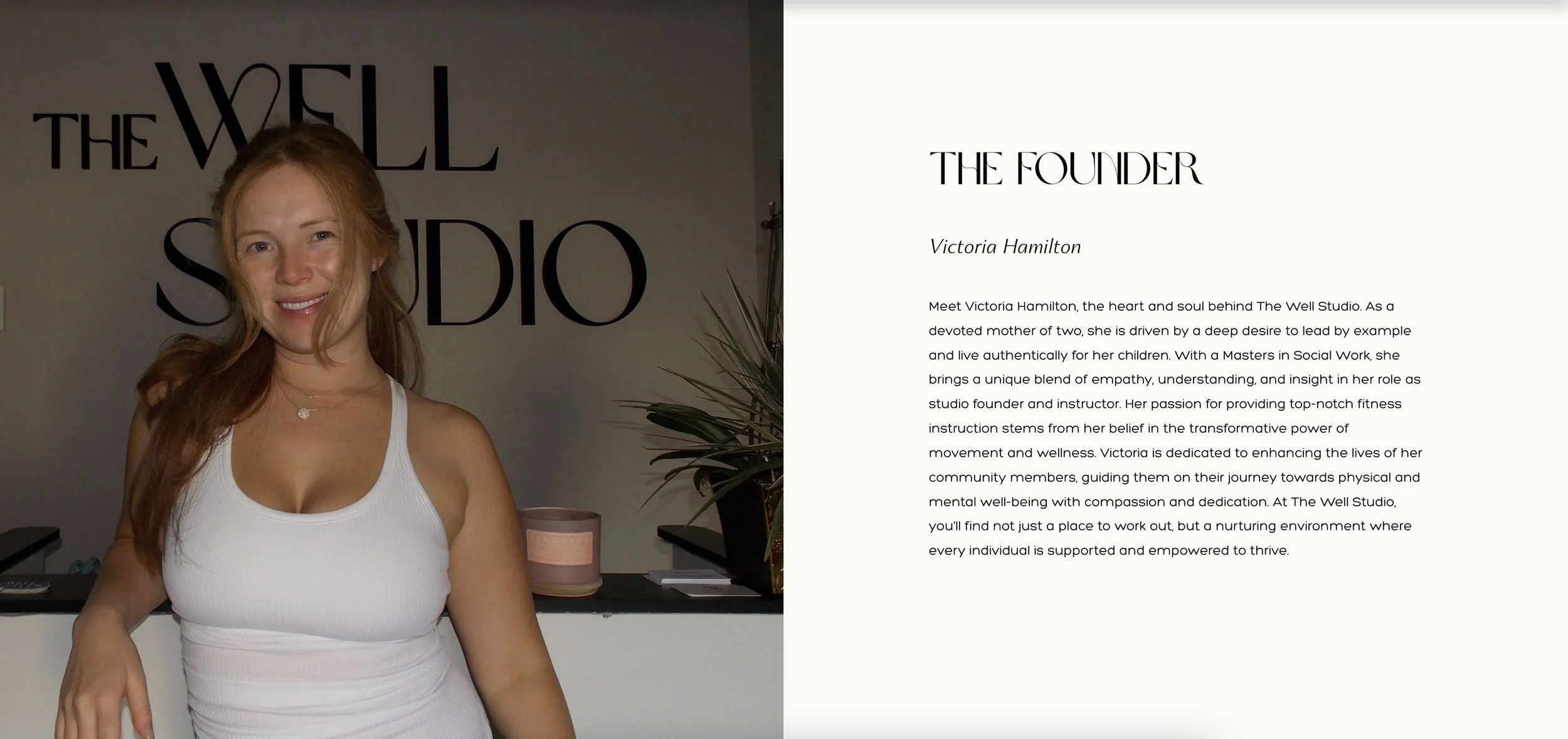 The Well Studio Yoga website screenshot