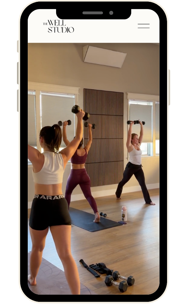 The Well Studio Yoga website mobile view