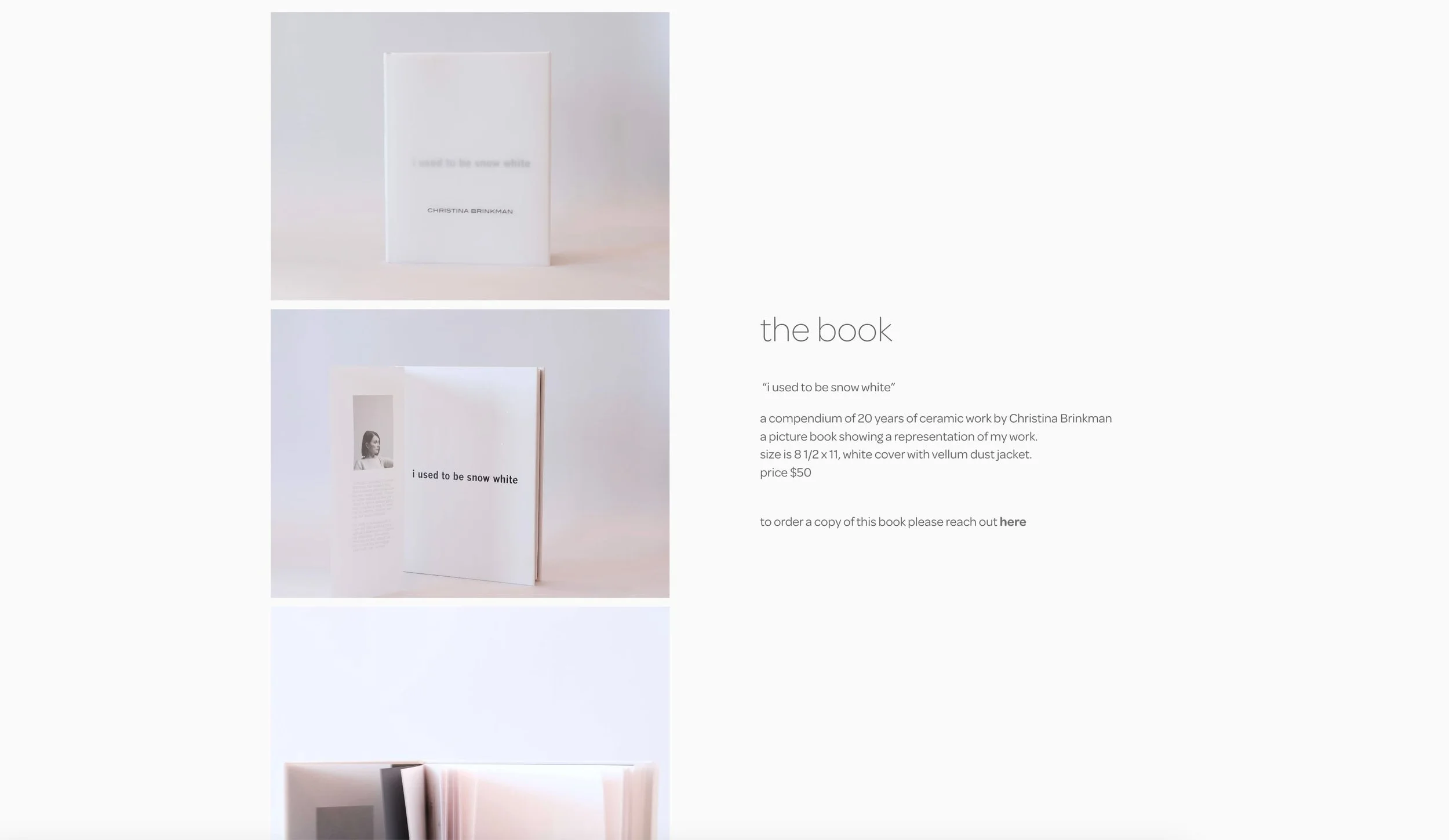 Webpage about artist's book