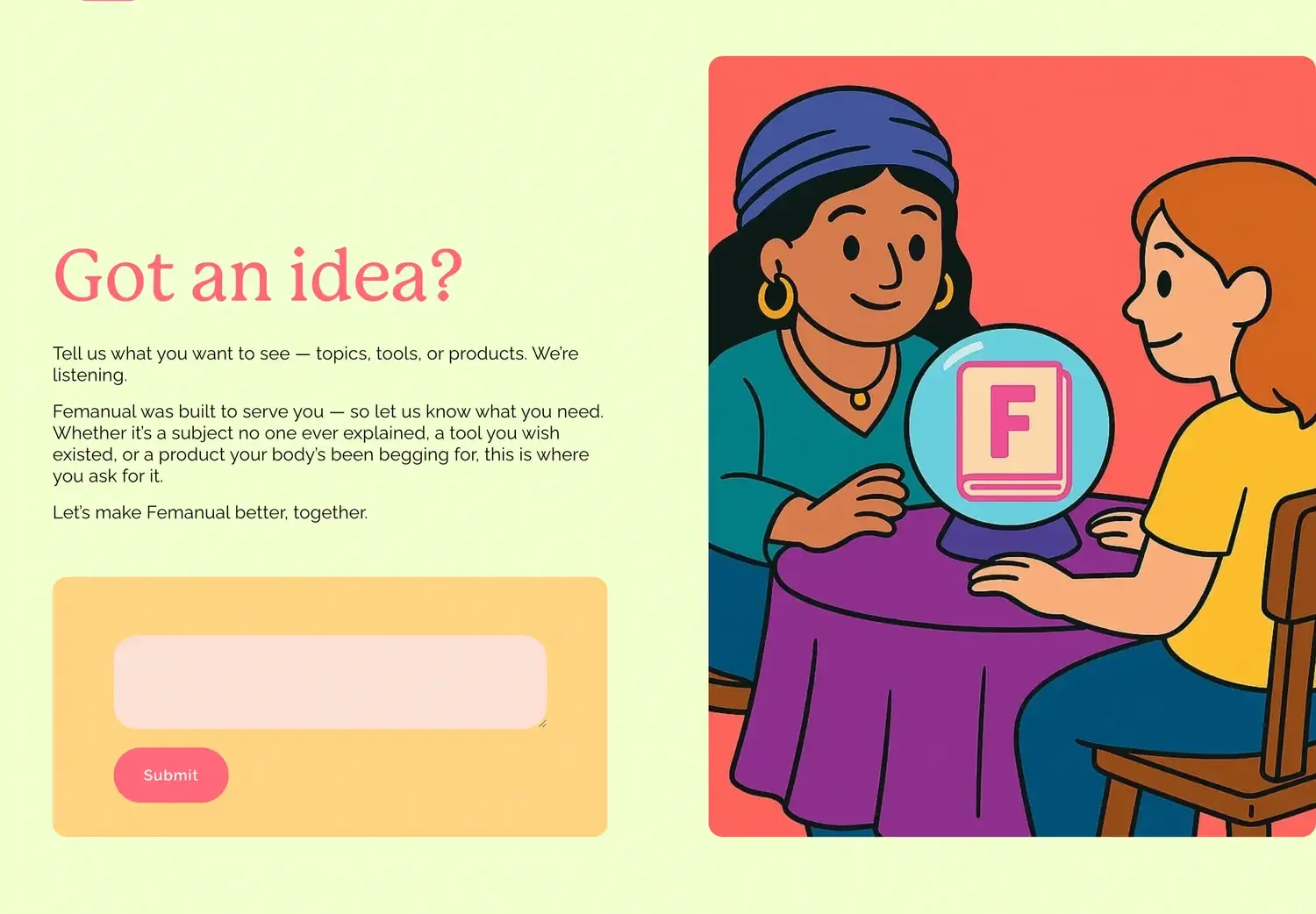 Website design for Femanual
