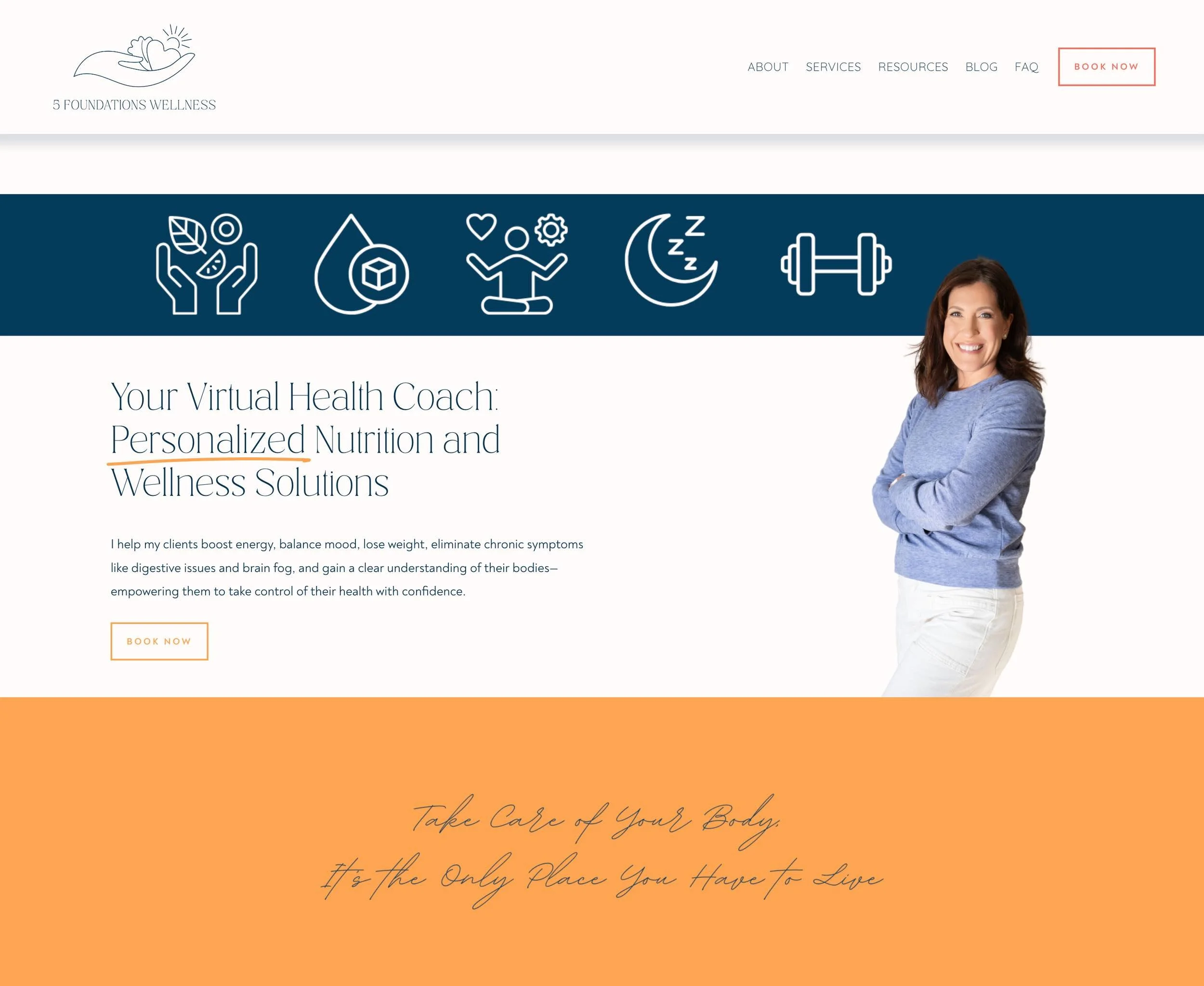 Five Foundations Wellness website screenshot