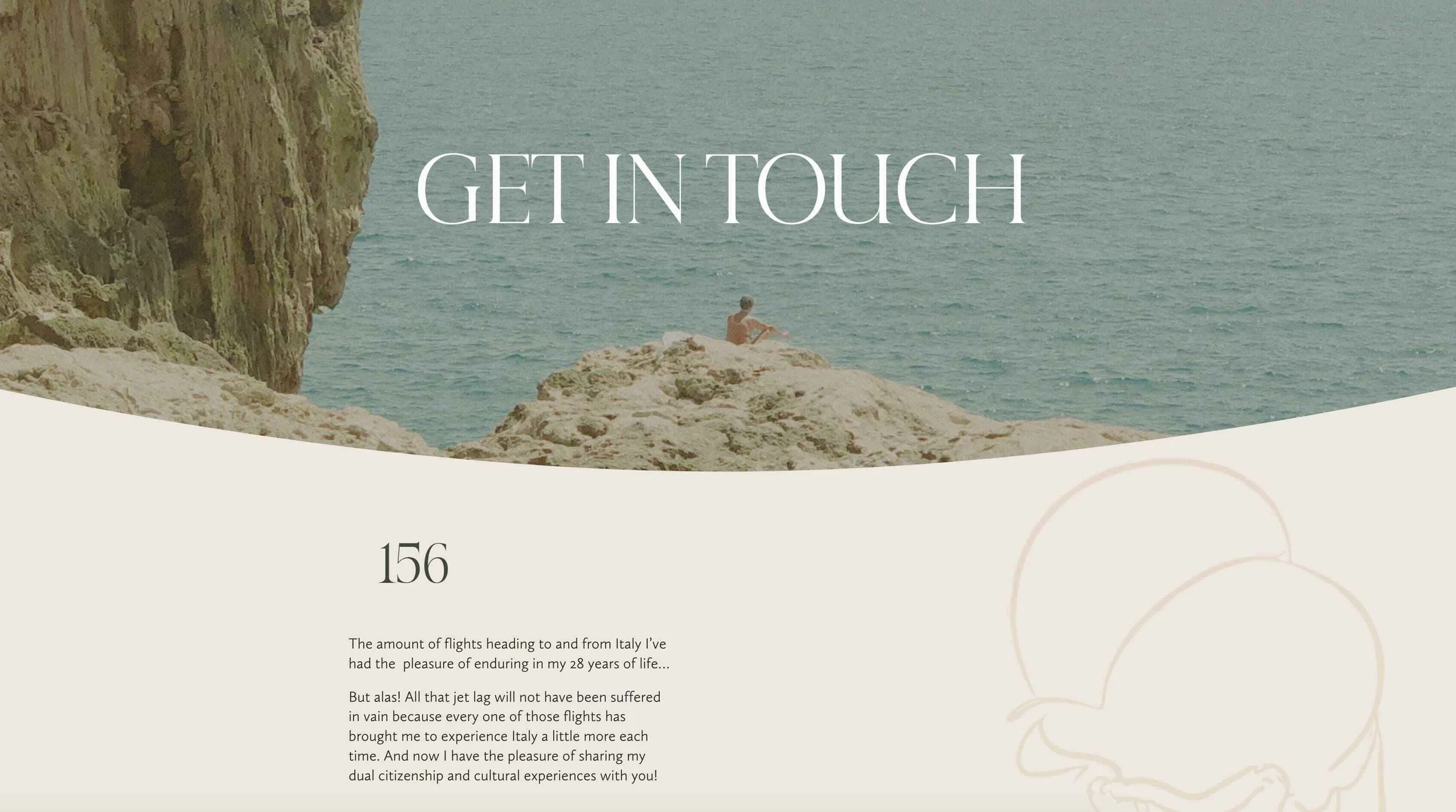 Website design featuring a contact section inviting users to get in touch