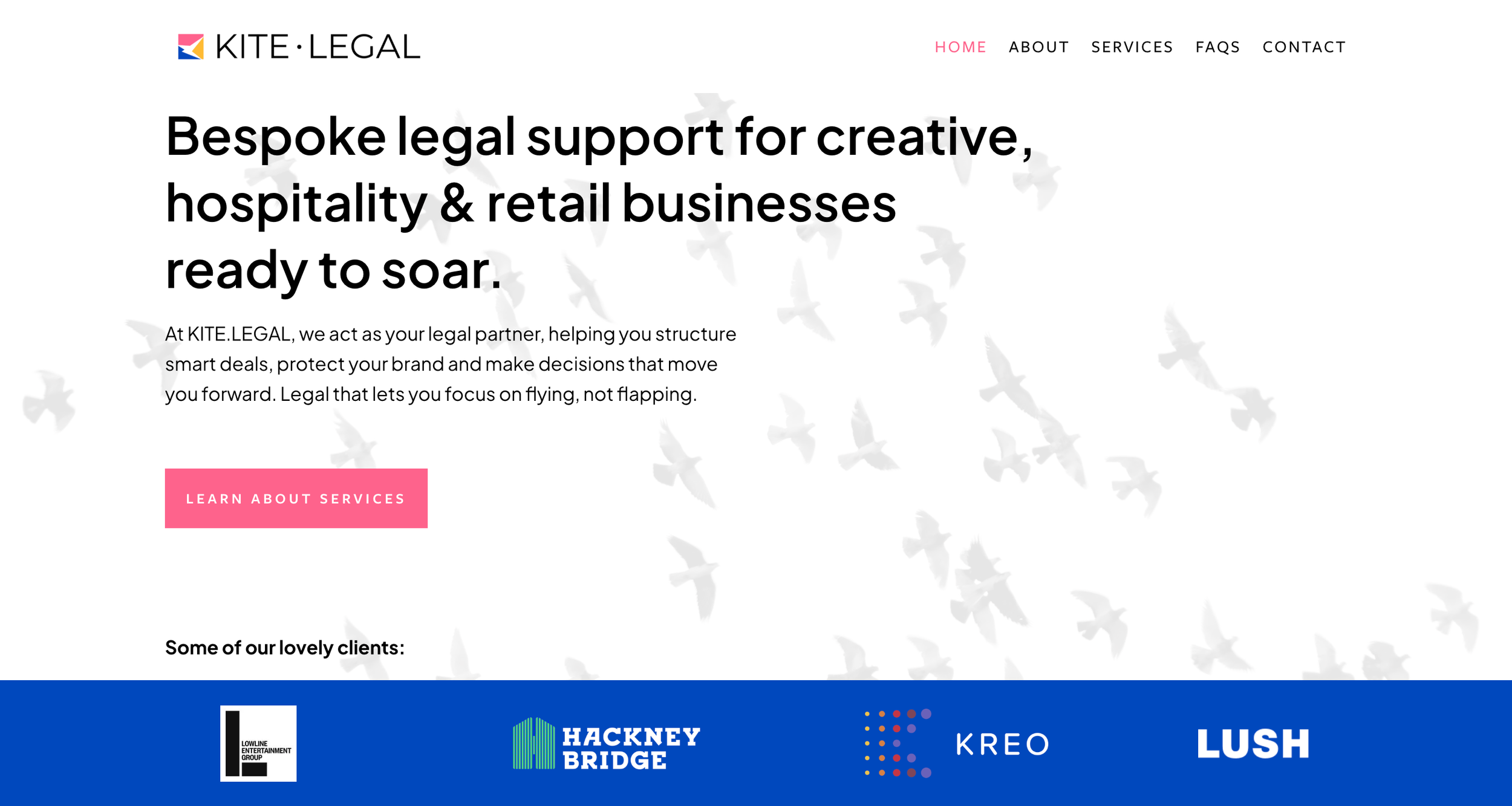 Kite Legal custom home page design