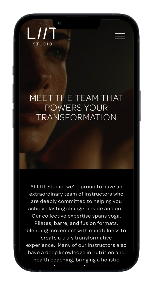 LIIT Studio website mobile optimization