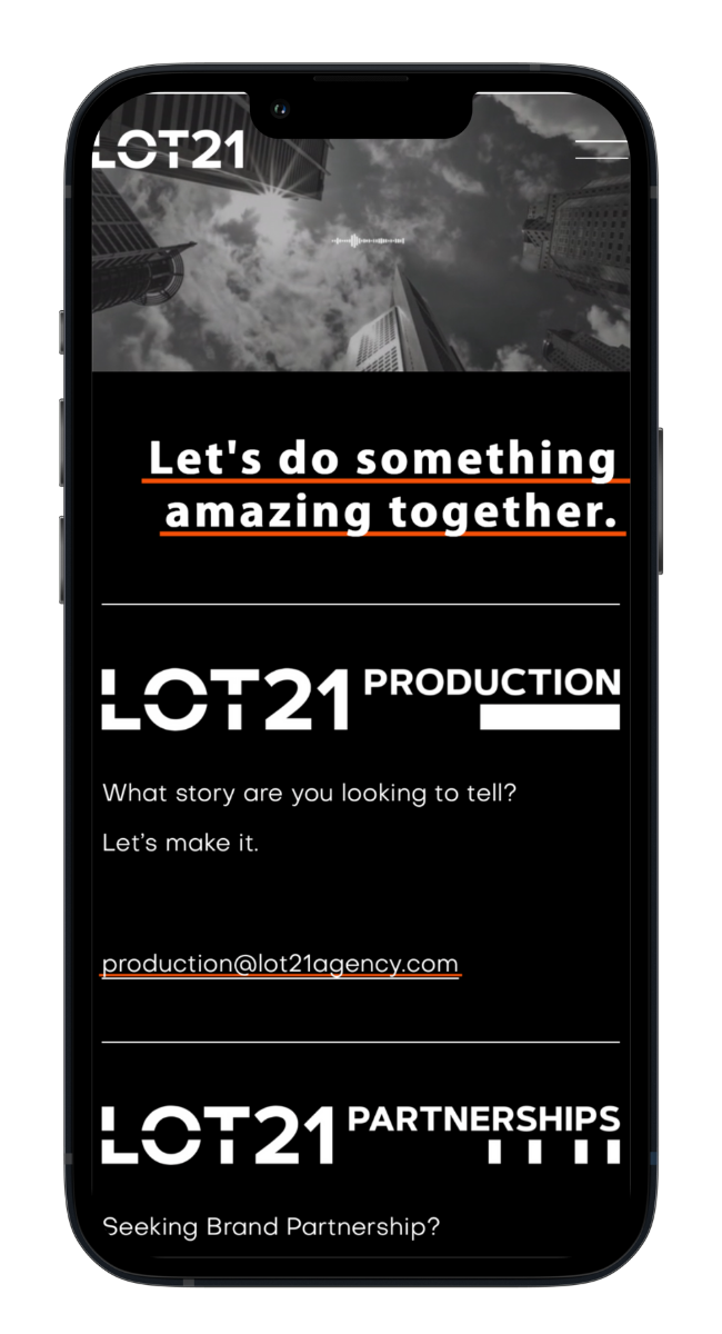 Lot21 website mobile optimization