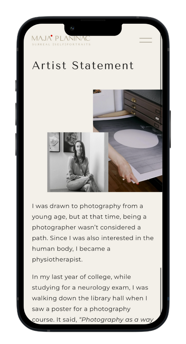 Maja Planinac website mobile optimization