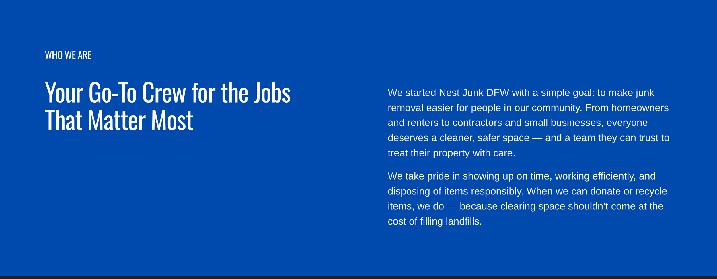 Nest Junk custom website