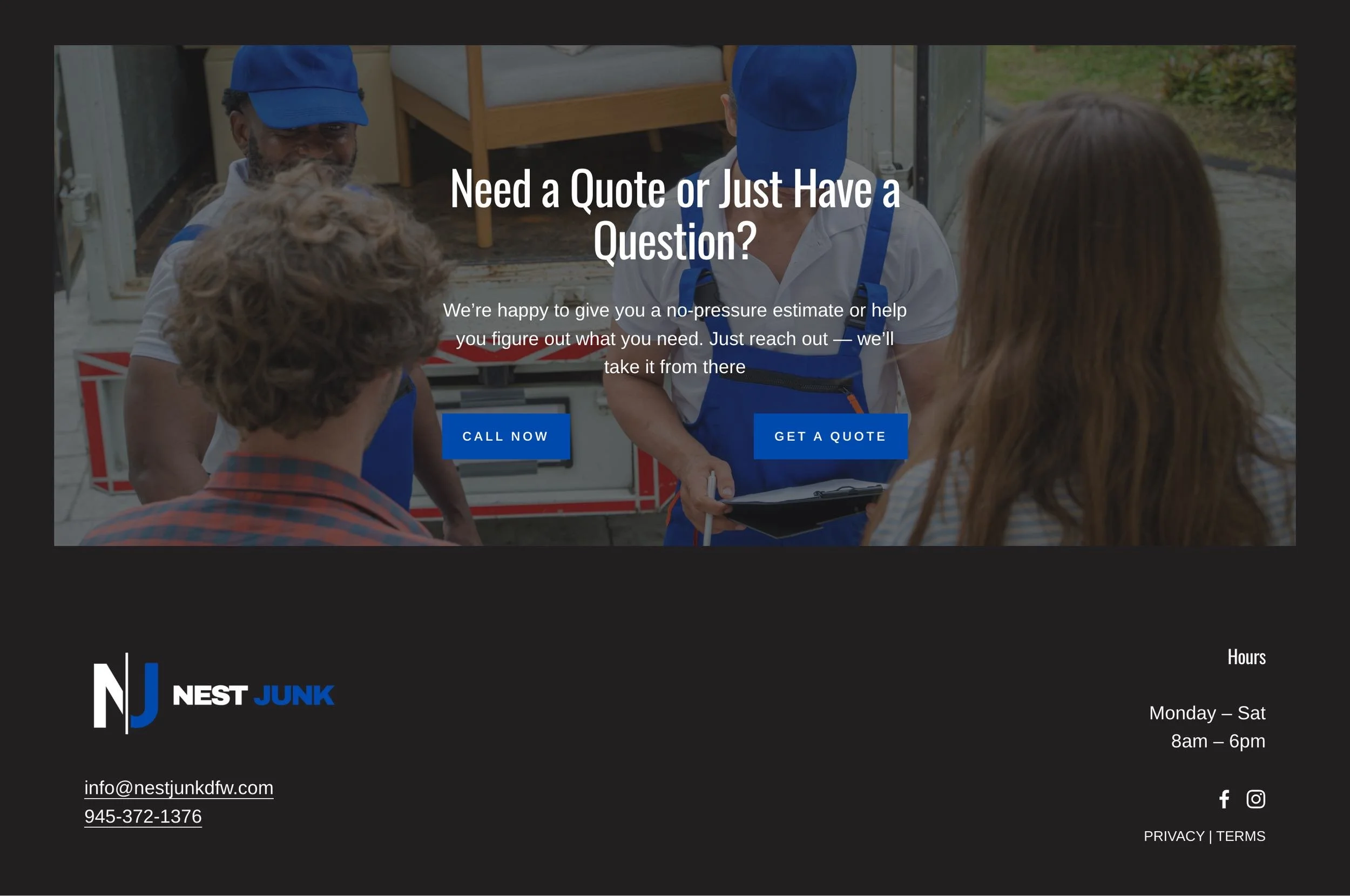 Nest Junk custom web design