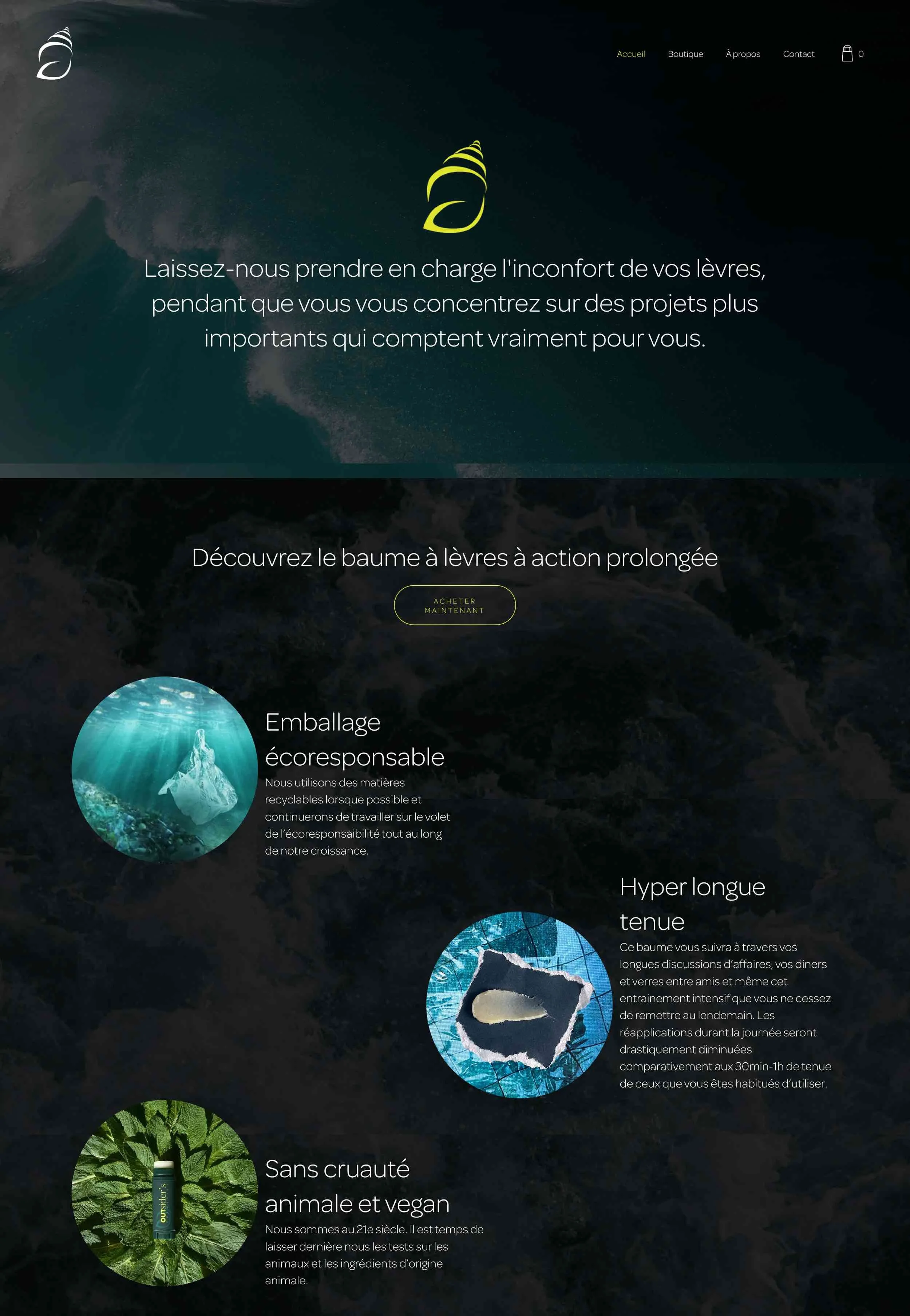 Outsiders Cosmetics website design