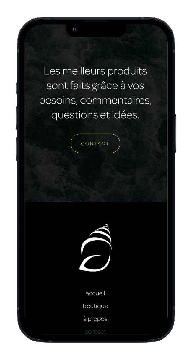 Phone mockup of Outsiders Cosmetics mobile website design