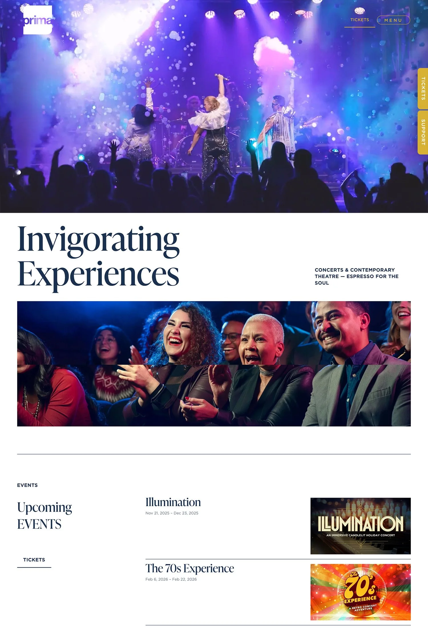 Prima Theatre new redesigned website