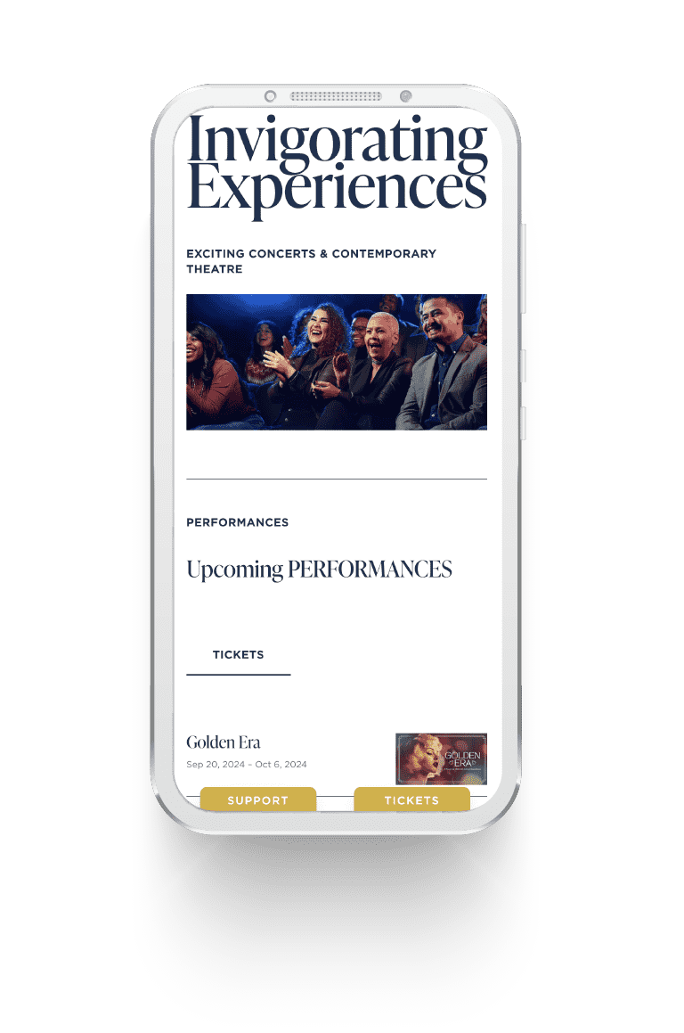 Mobile phone with a website design on the screen