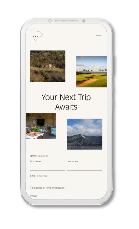 Solist Traveler website mobile optimization