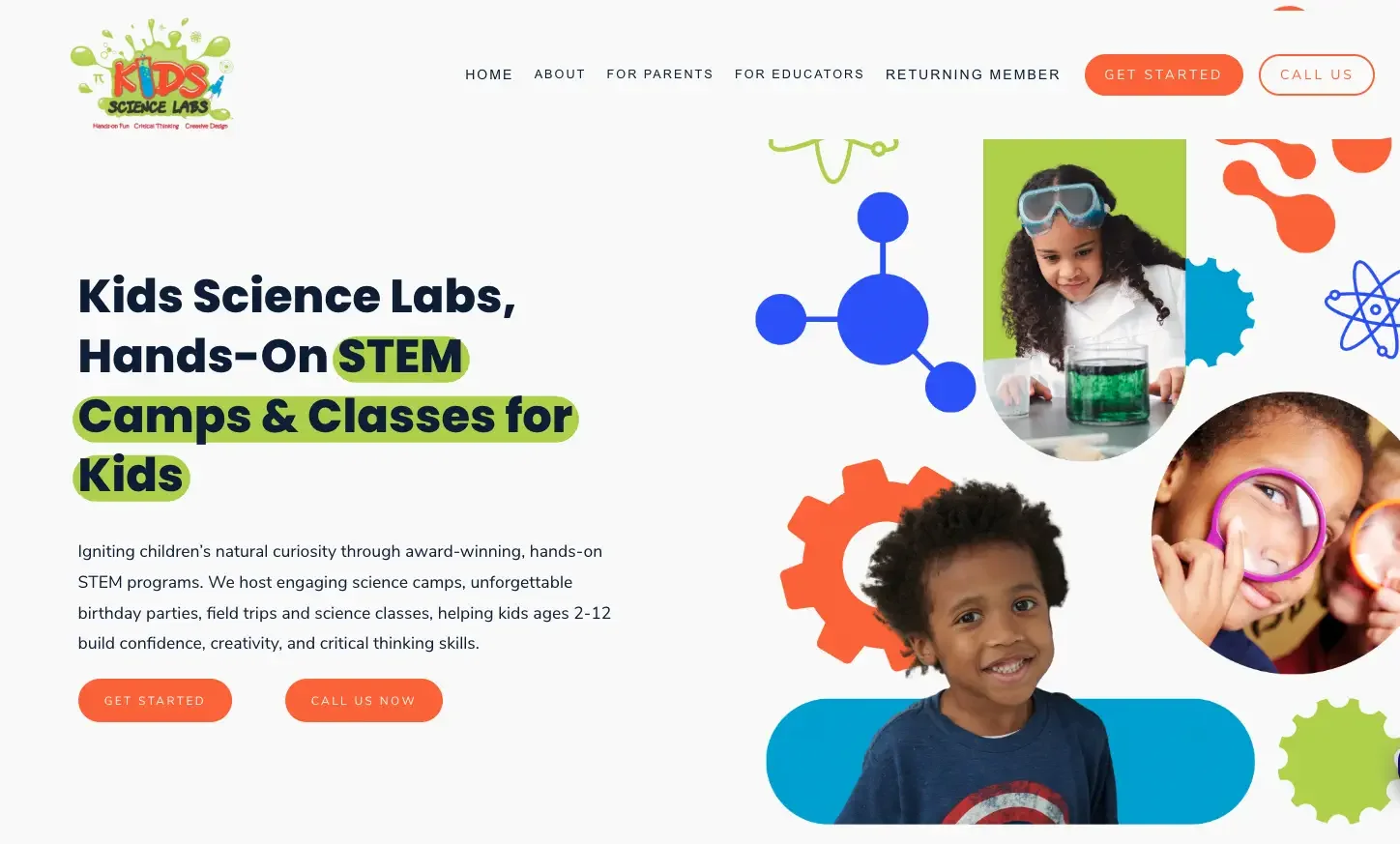 Custom web design example layout