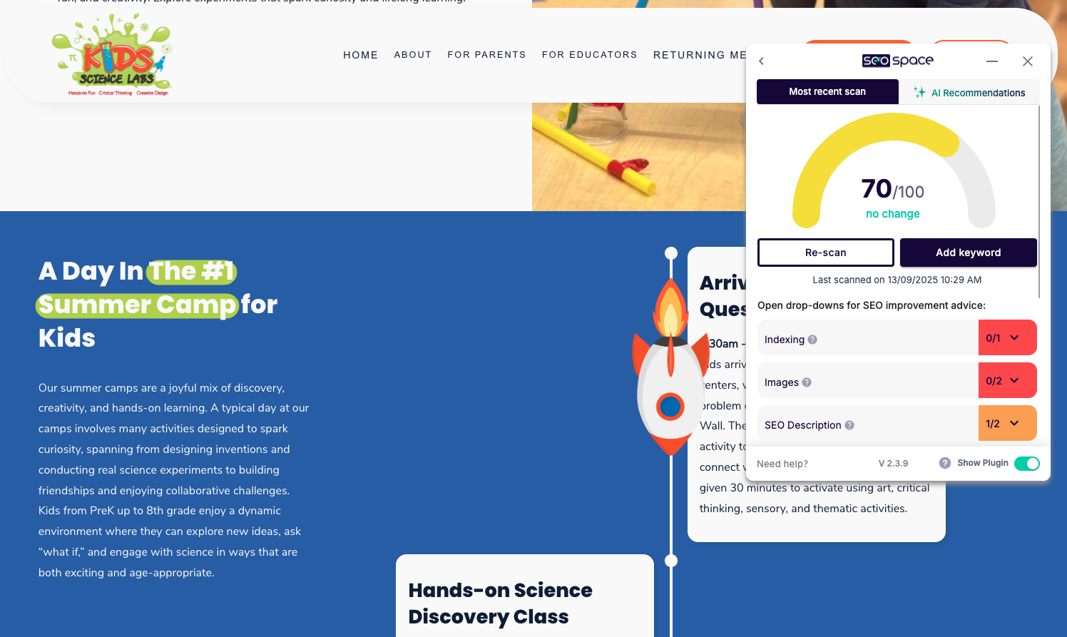 SEO check on website graphic