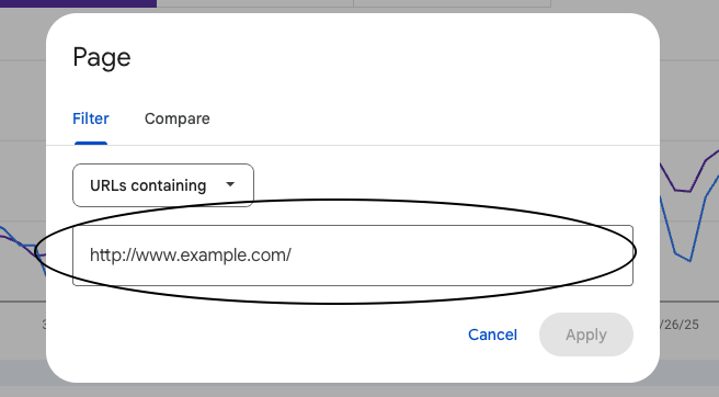 Search Console analytics graphic