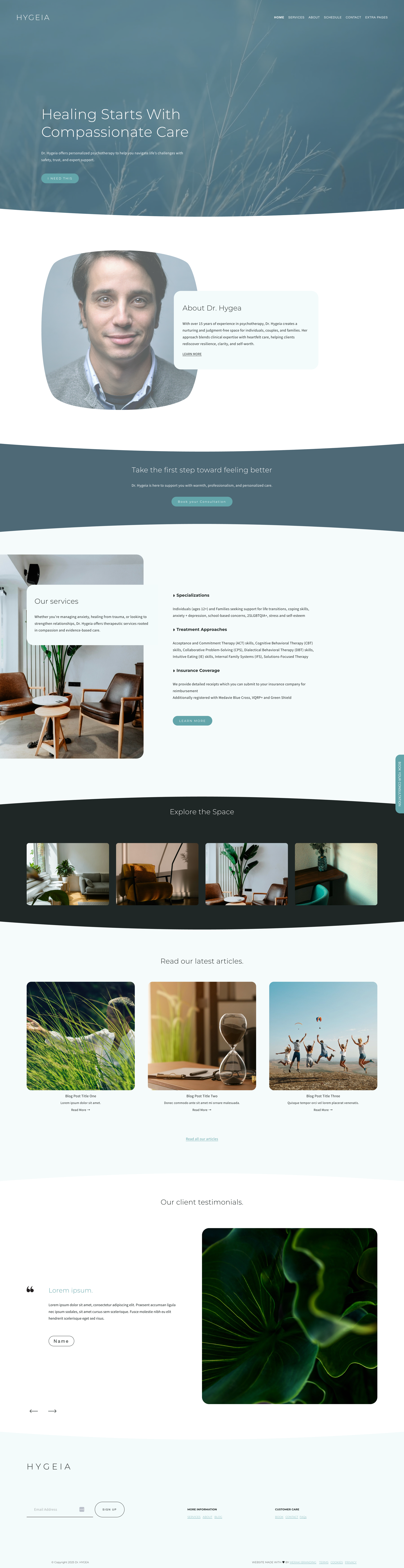 Image of Hygeia semi-custom template homepage