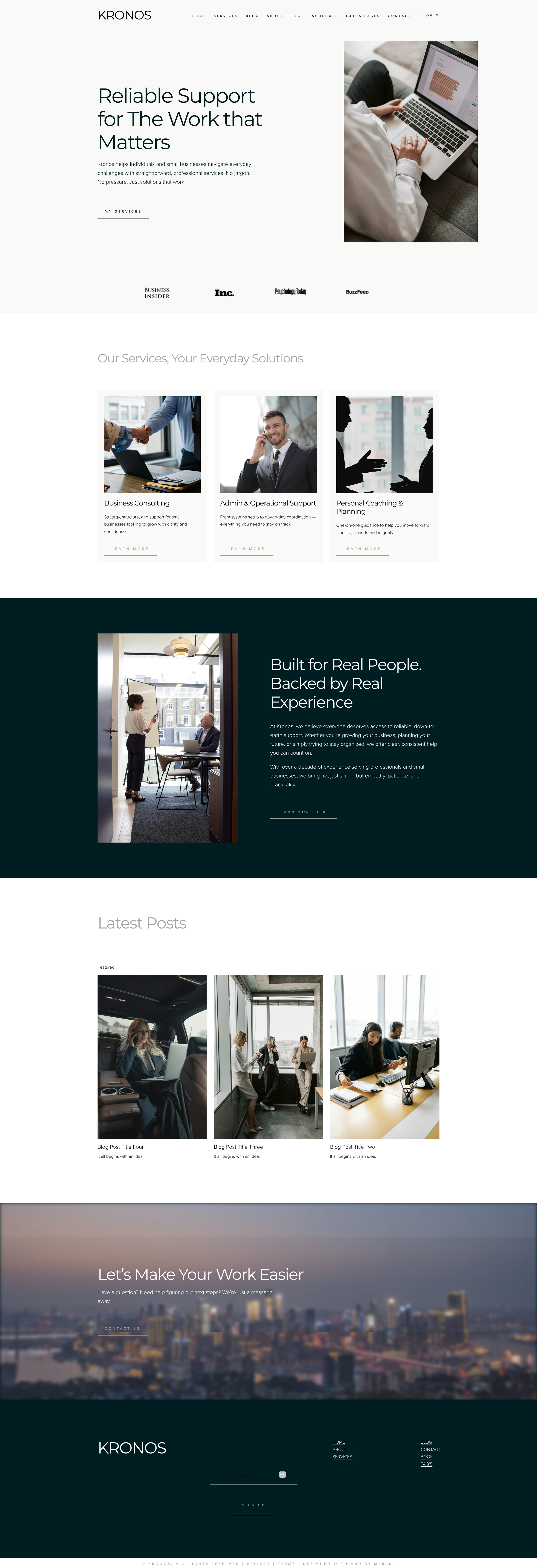 Image of Kronos semi-custom template homepage