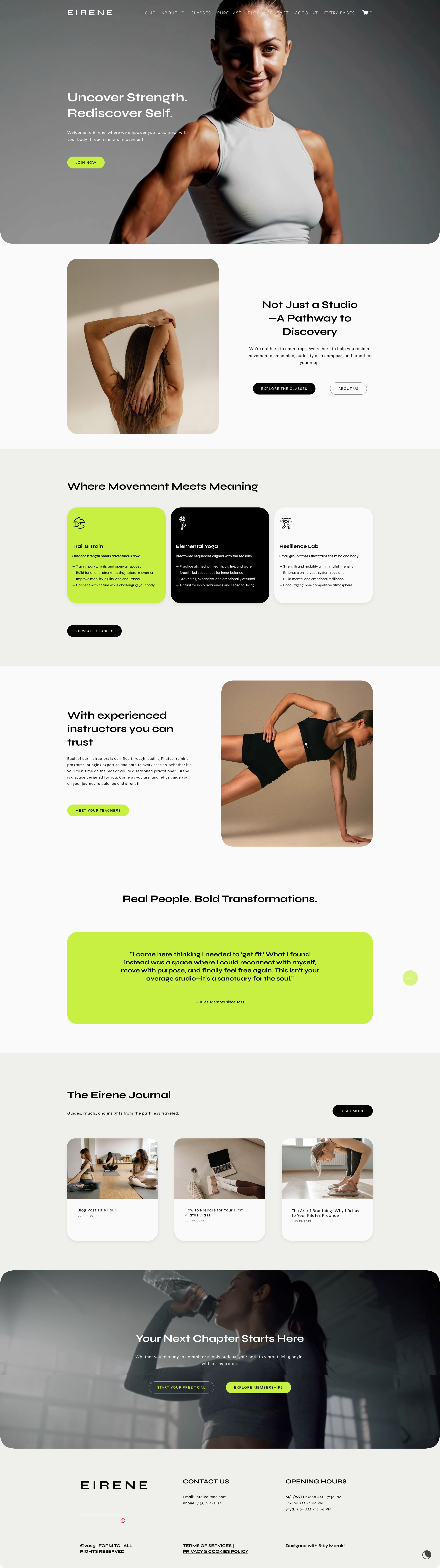 Image of Eirene semi-custom template homepage
