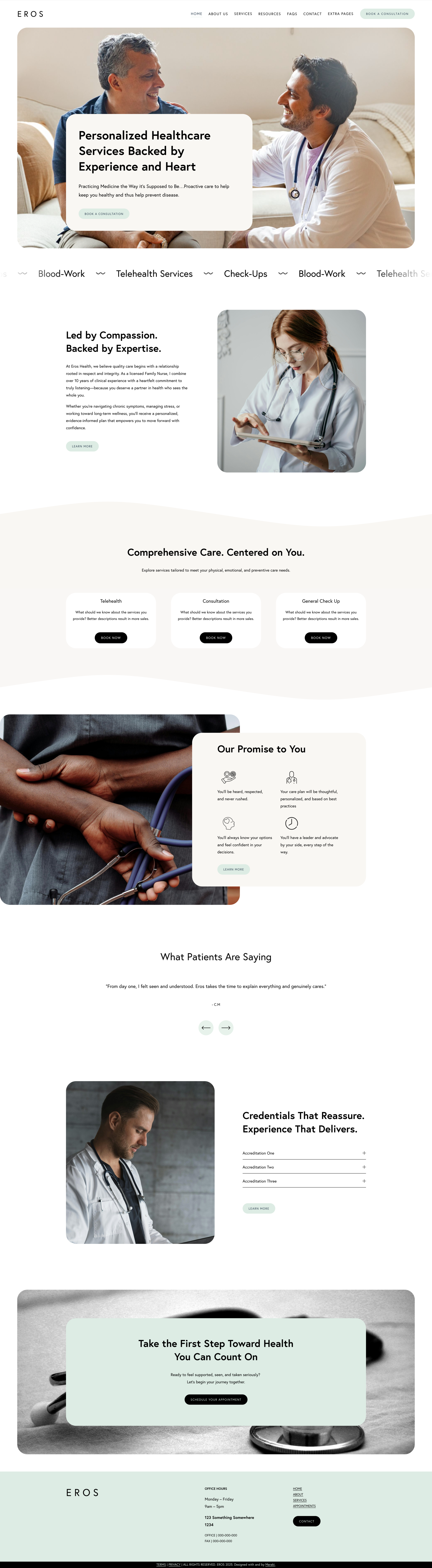 Image of Eros semi-custom template homepage