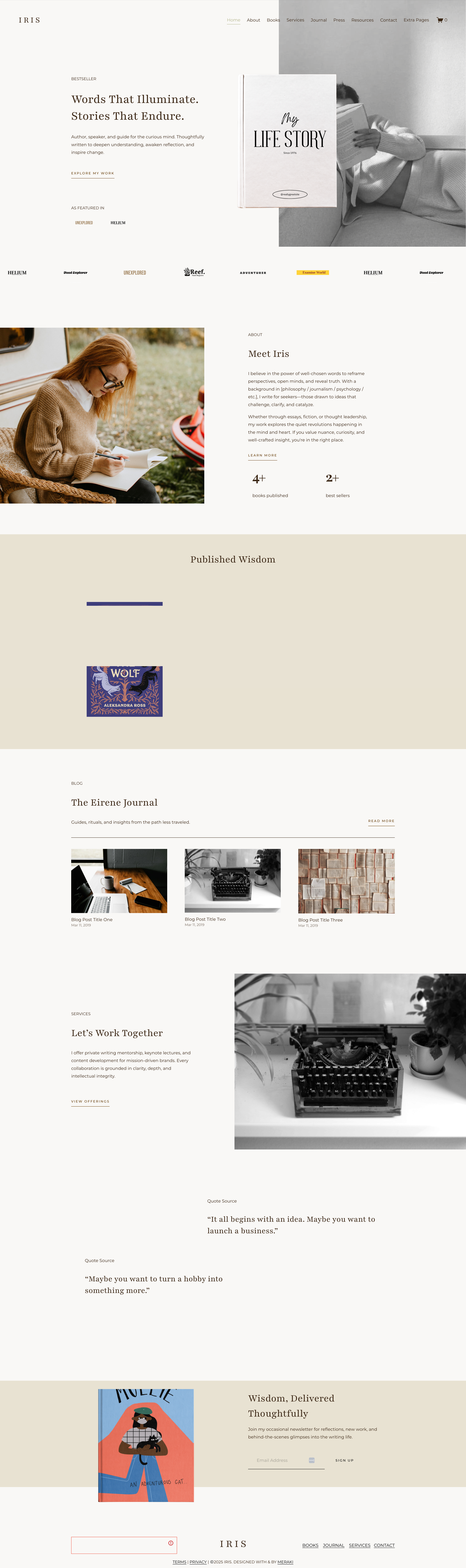 Image of Iris semi-custom template homepage