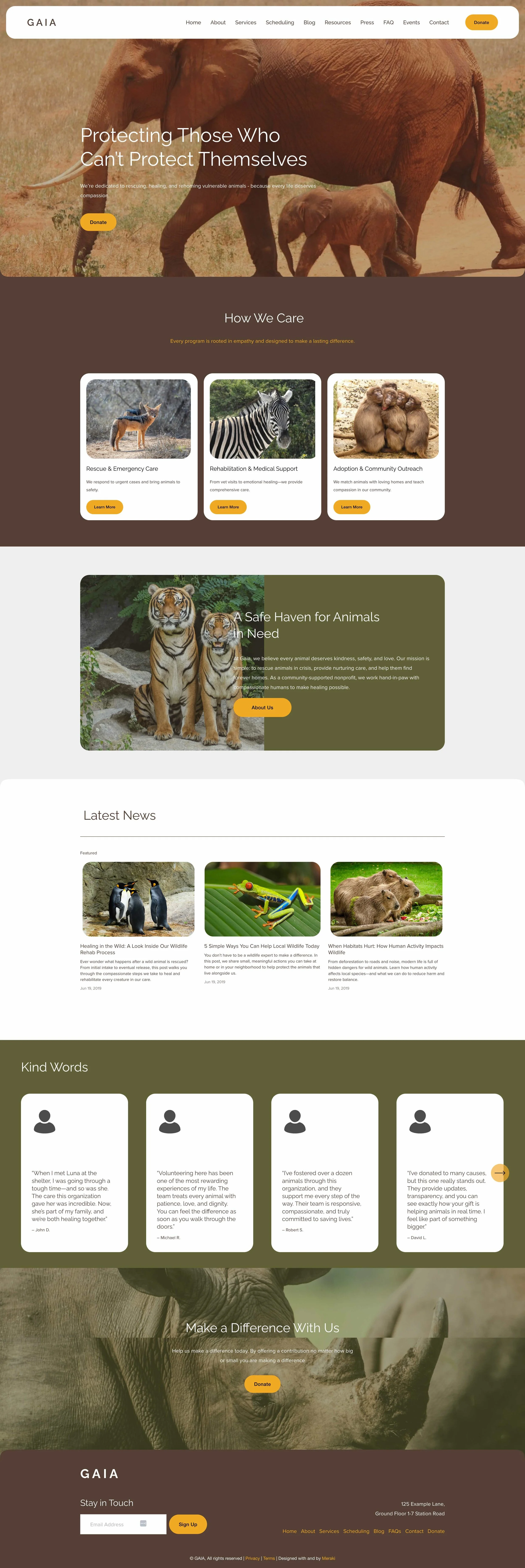 Image of Gaia semi-custom template homepage