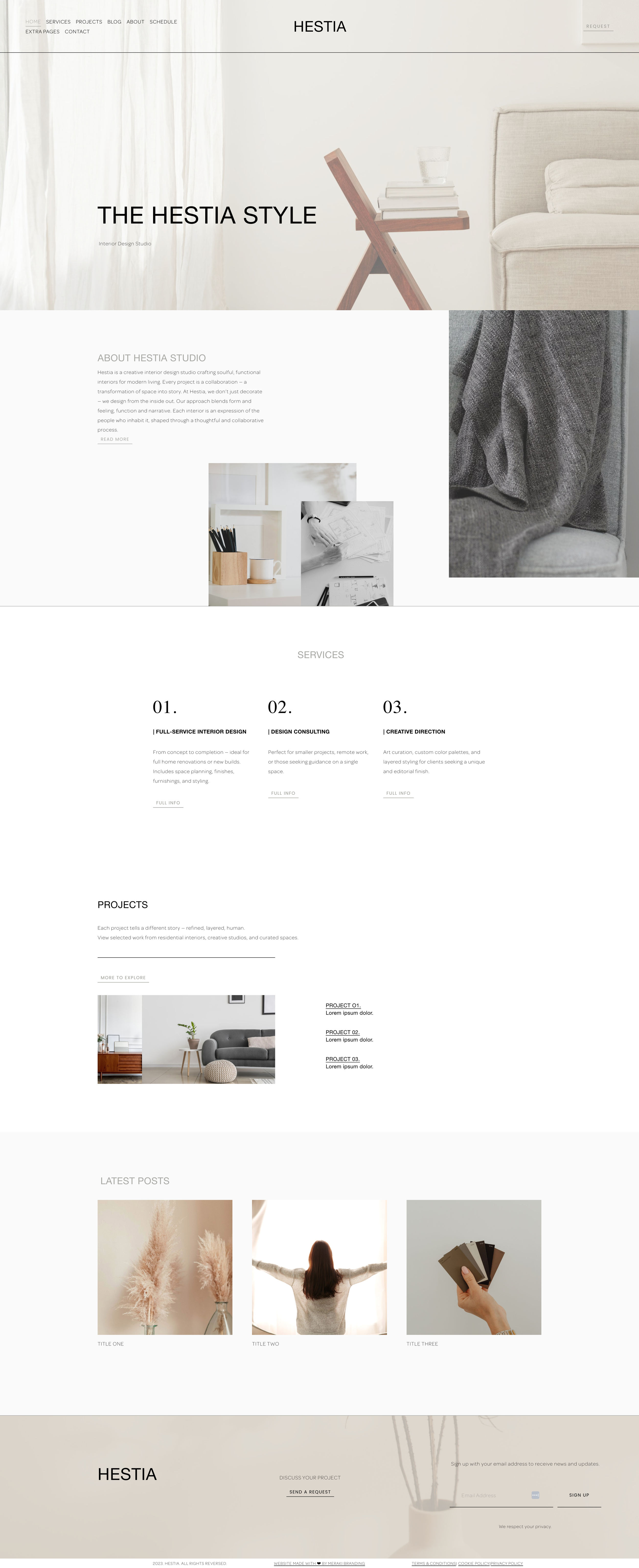 Image of Hestia semi-custom template homepage