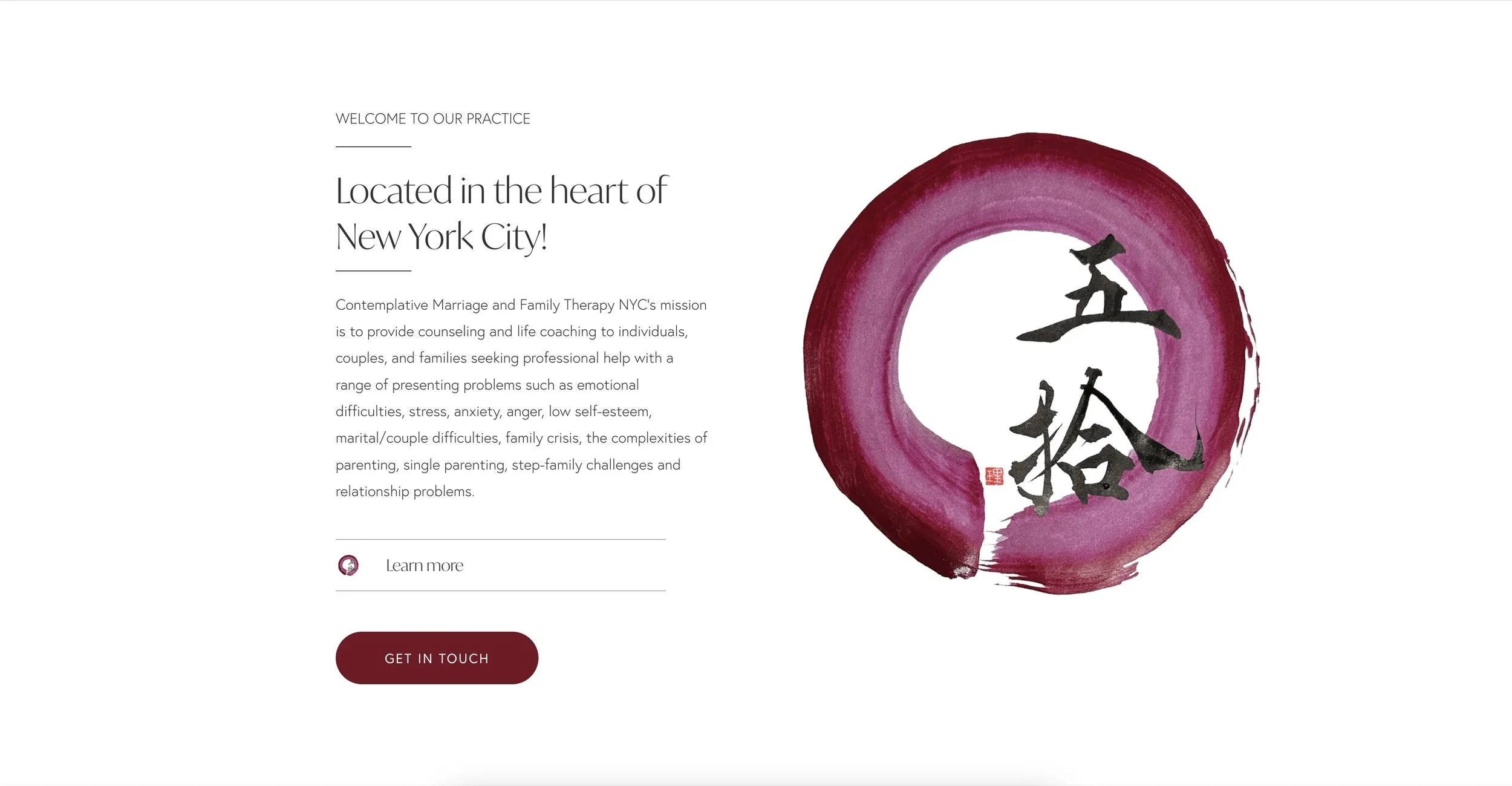 Contemplative Marriage & Family Therapy website screenshot