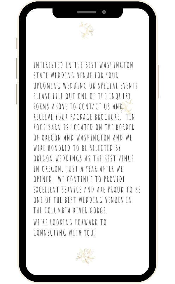 Tin Roof Barn website mobile view