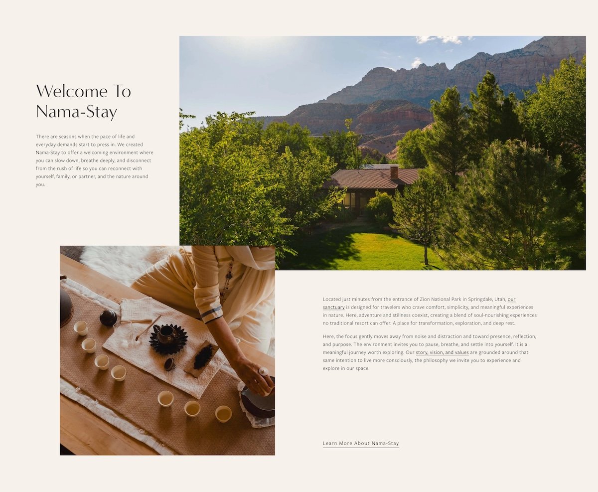 Nama-Stay website screenshot