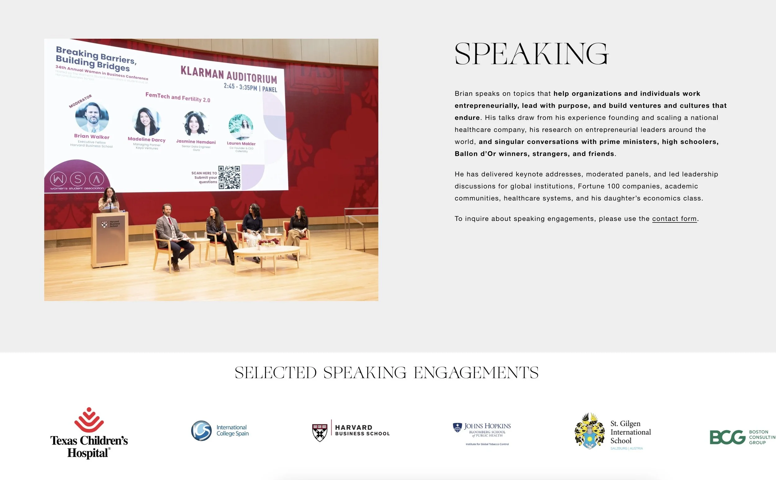 Brian Walker website screenshot