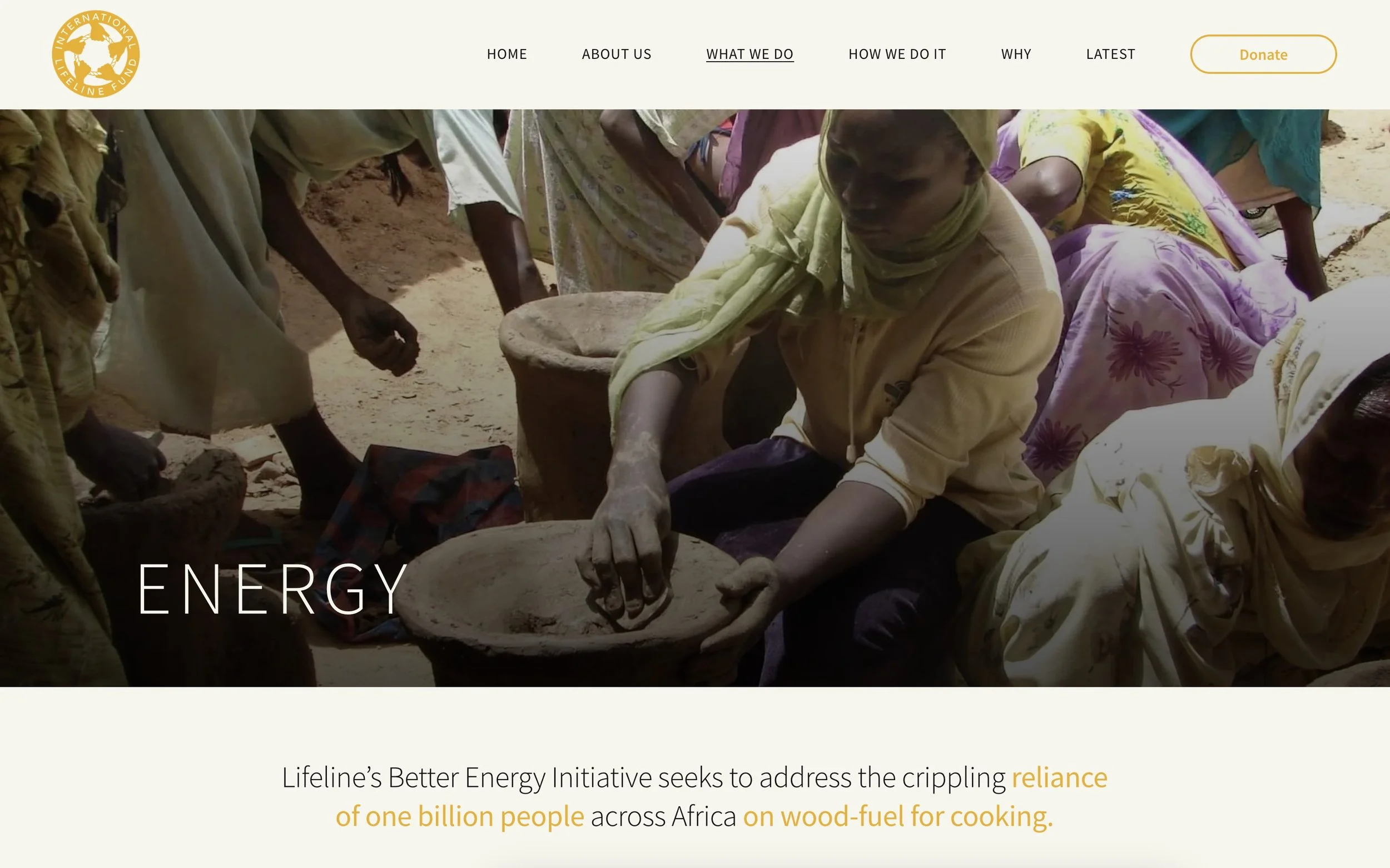 International Lifeline Fund website screenshot