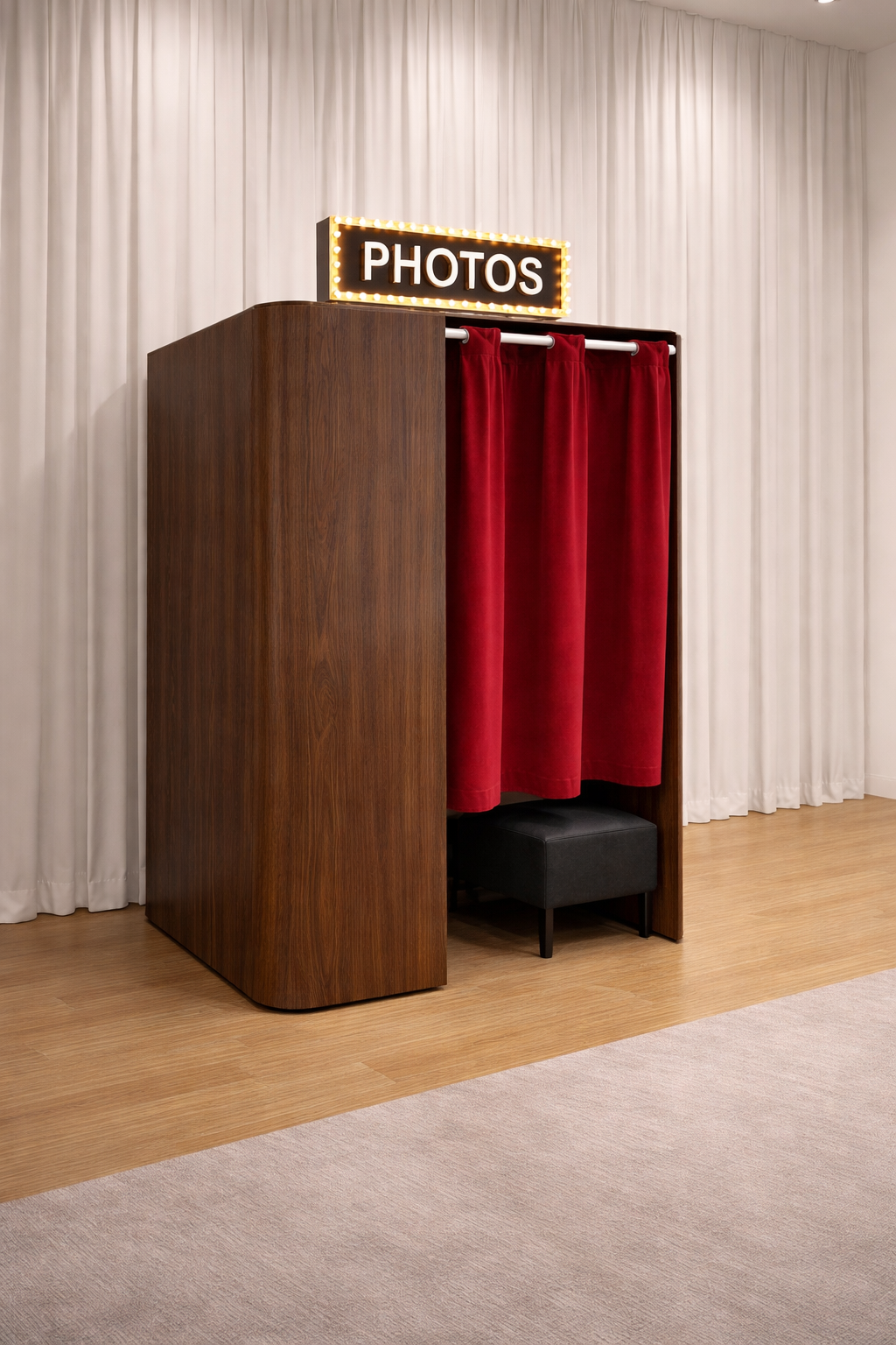 Enclosed photo booth at event in Seattle
