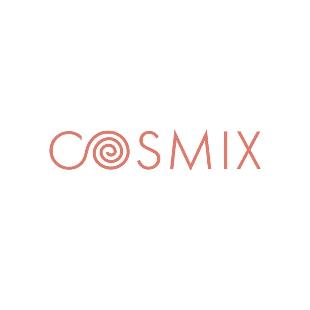 Cosmic logo with the word 'COSMIX', featuring the letter 'O' as a spiral.