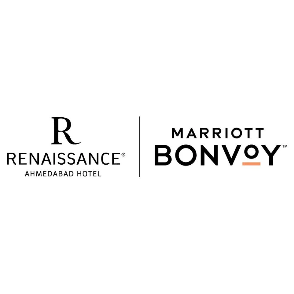 Logos for Renaissance Ahmedabad Hotel and Marriott Bonvoy set against a white background.