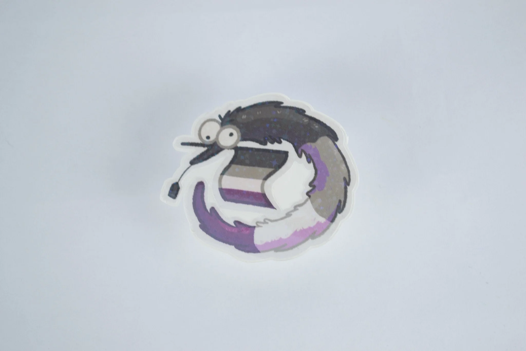 Ace Pride Worm on a String Holographic Sticker
