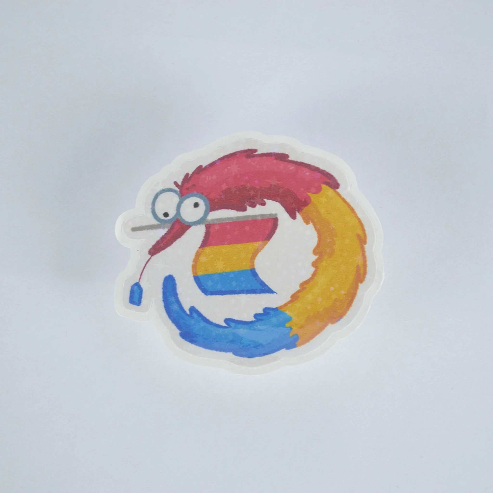 Pan-Sexual Pride Worm on a String Holographic Sticker