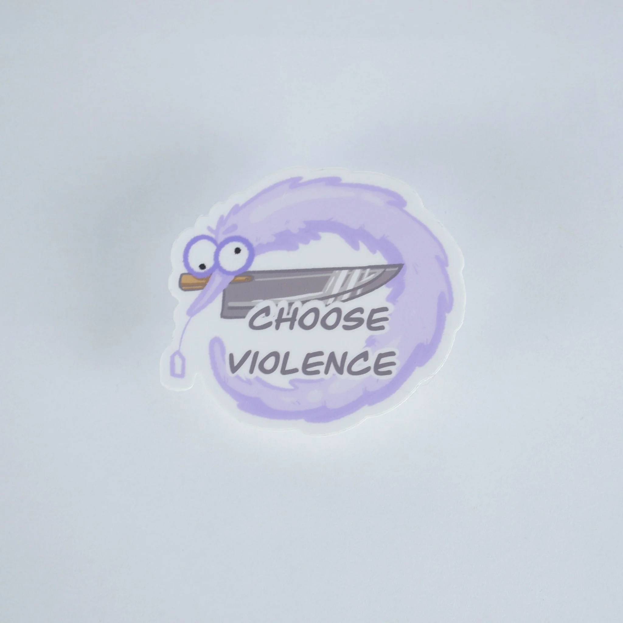Choose Violence Worm on a String Sticker