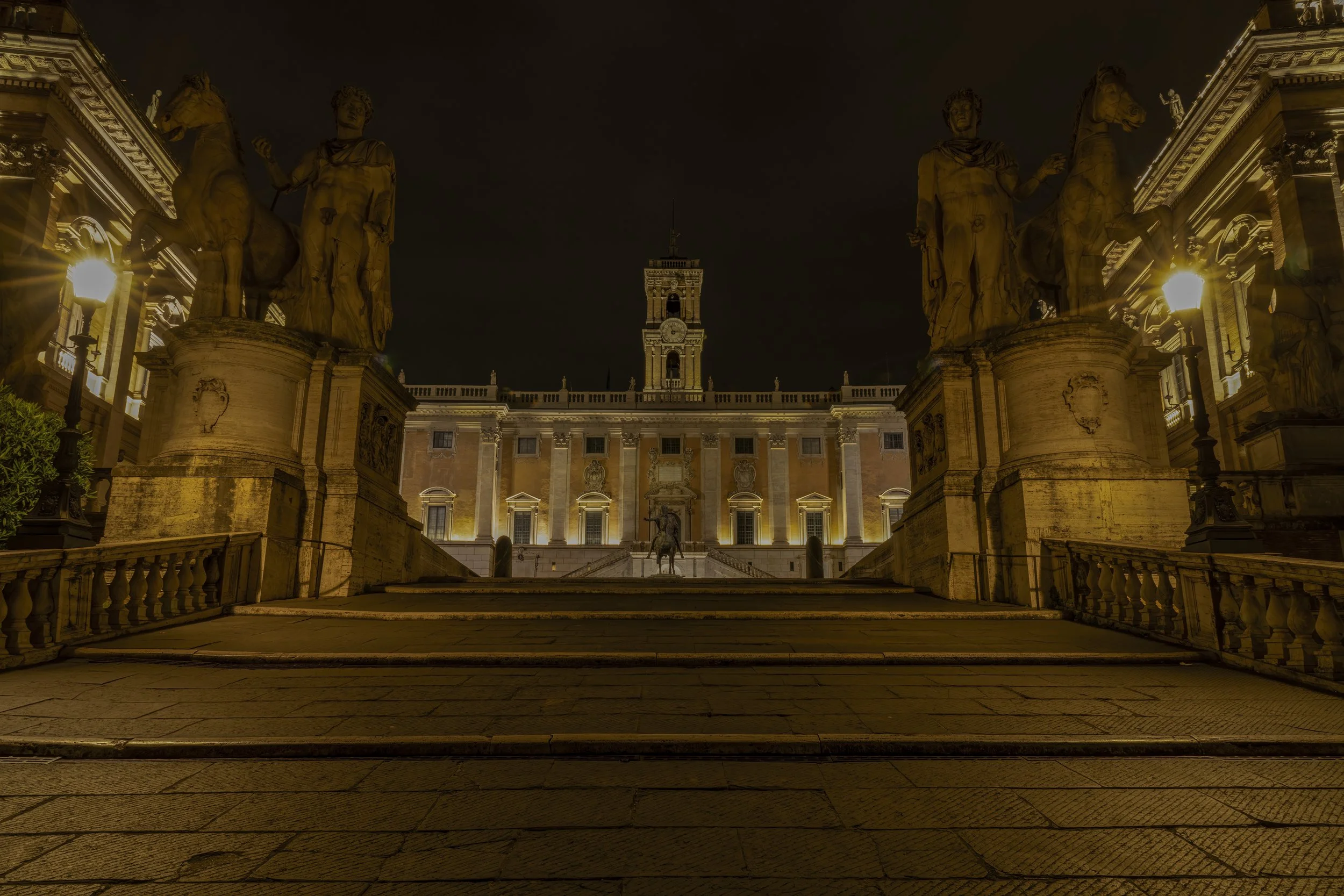 Cordonata Capitolina at night, Rome