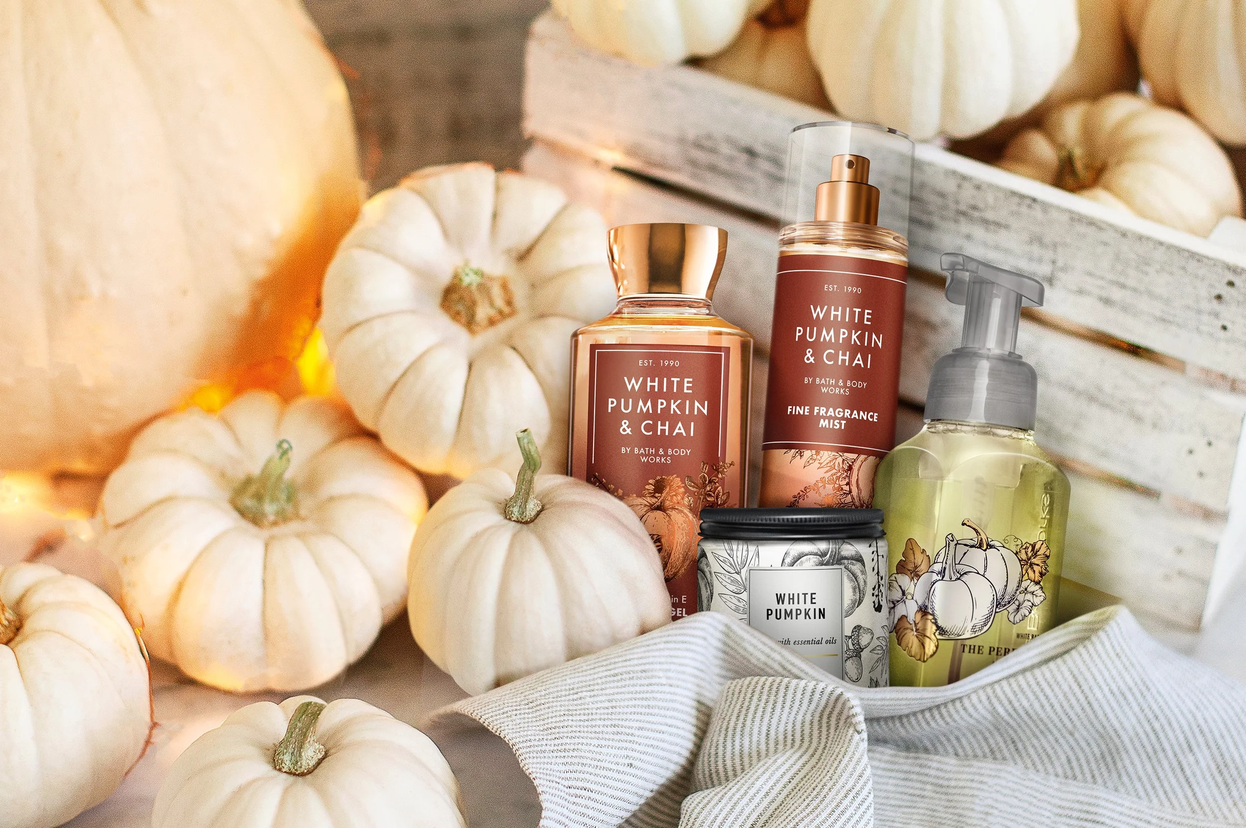 Bath & Body Works – White Pumpkin & Gather Up Fall Floorsets