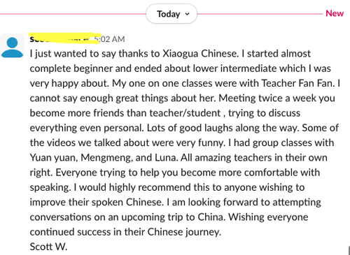 Student testimonial