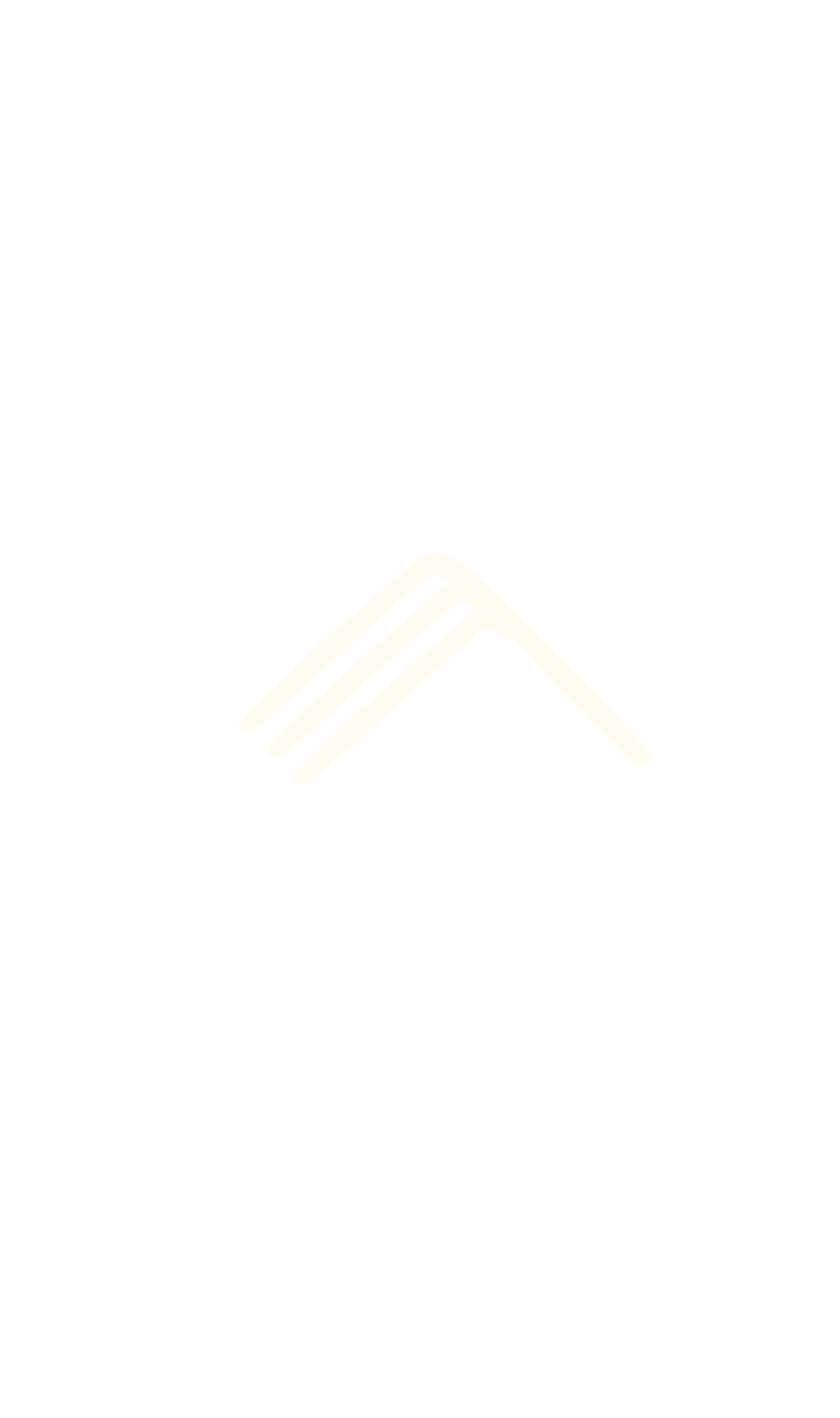 Cream colored brandmark for Aligned Impact, three peaks stacked in a row