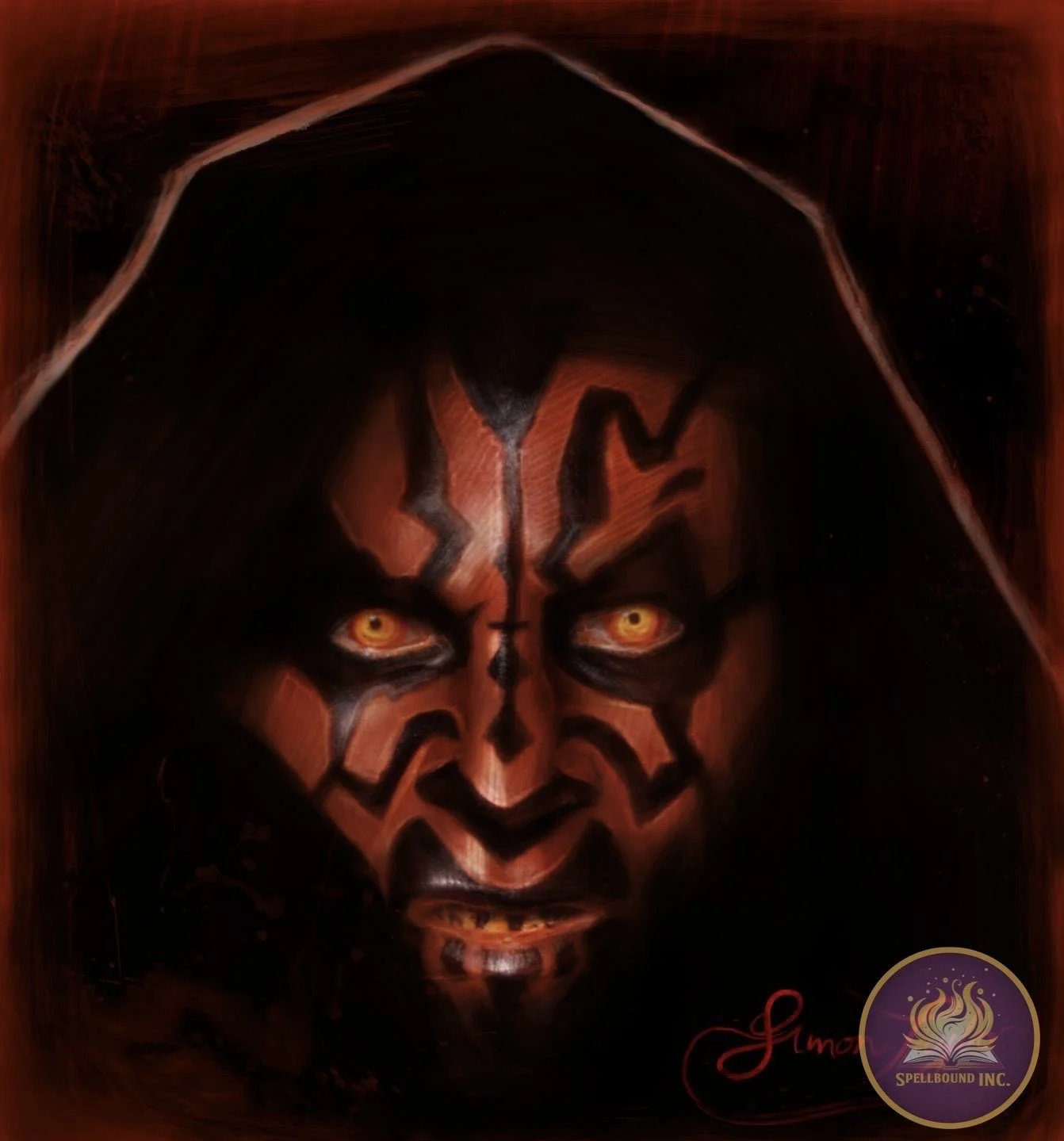 Digital fan art of Darth Maul from Star Wars: Episode 1 The Phantom Menace.