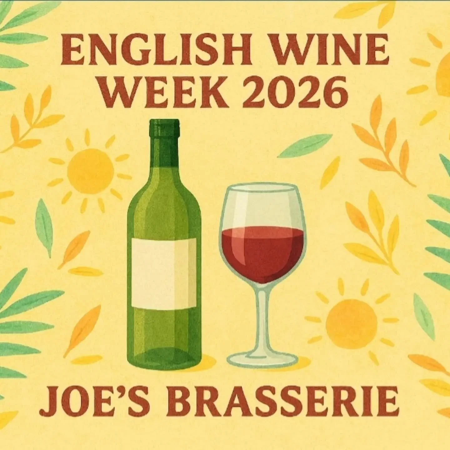 🍷 FREE WINE TASTING THIS WEEKEND!

Saturday 27th &amp; Sunday 28th from 12pm. 

Joe's Brasserie is celebrating English Wine Week with a special wine tasting event this weekend, showcasing a handpicked selection of outstanding English wines. Explore 